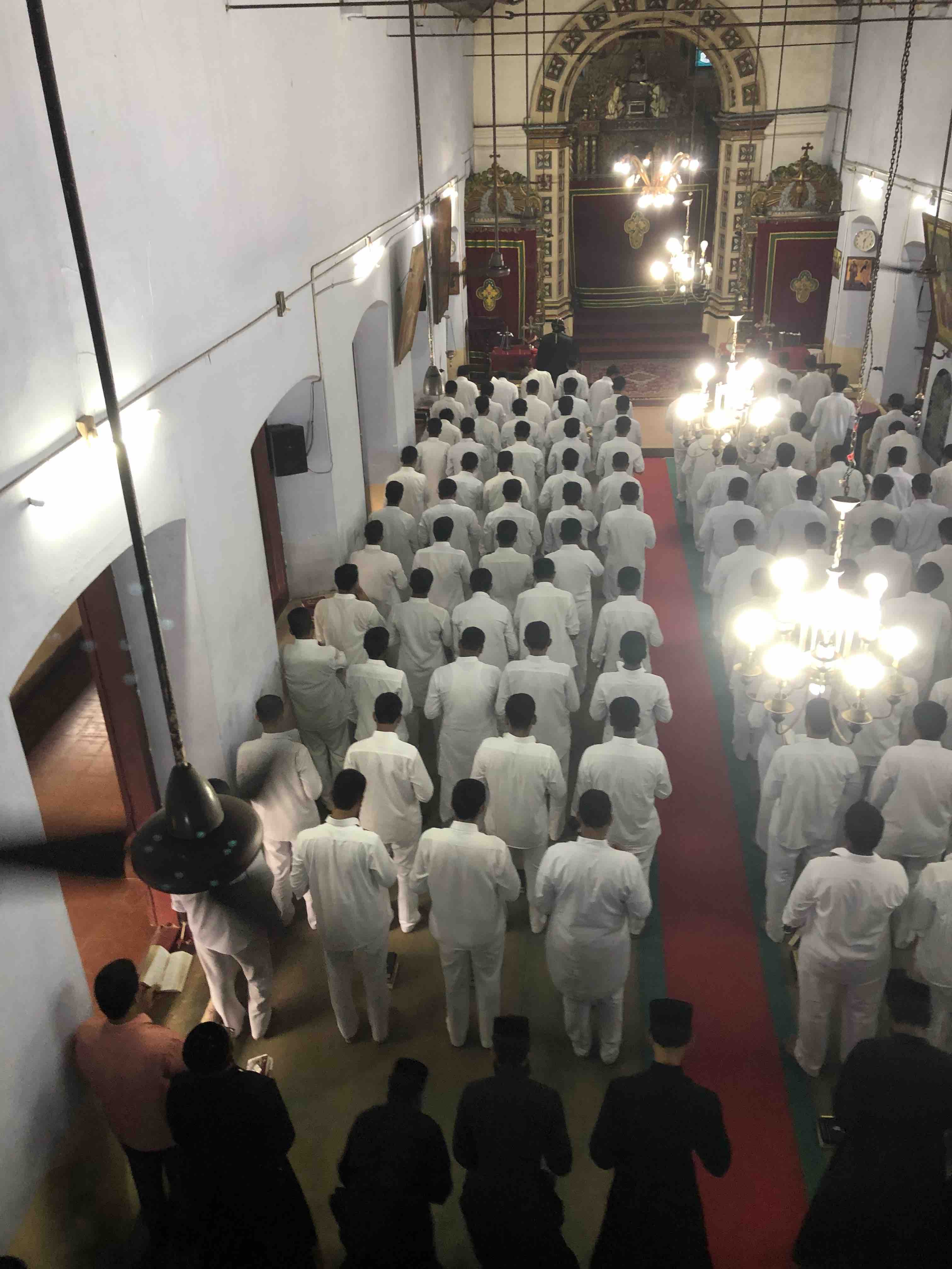 Evening prayer in the Orthodox Seminary in Kottayam