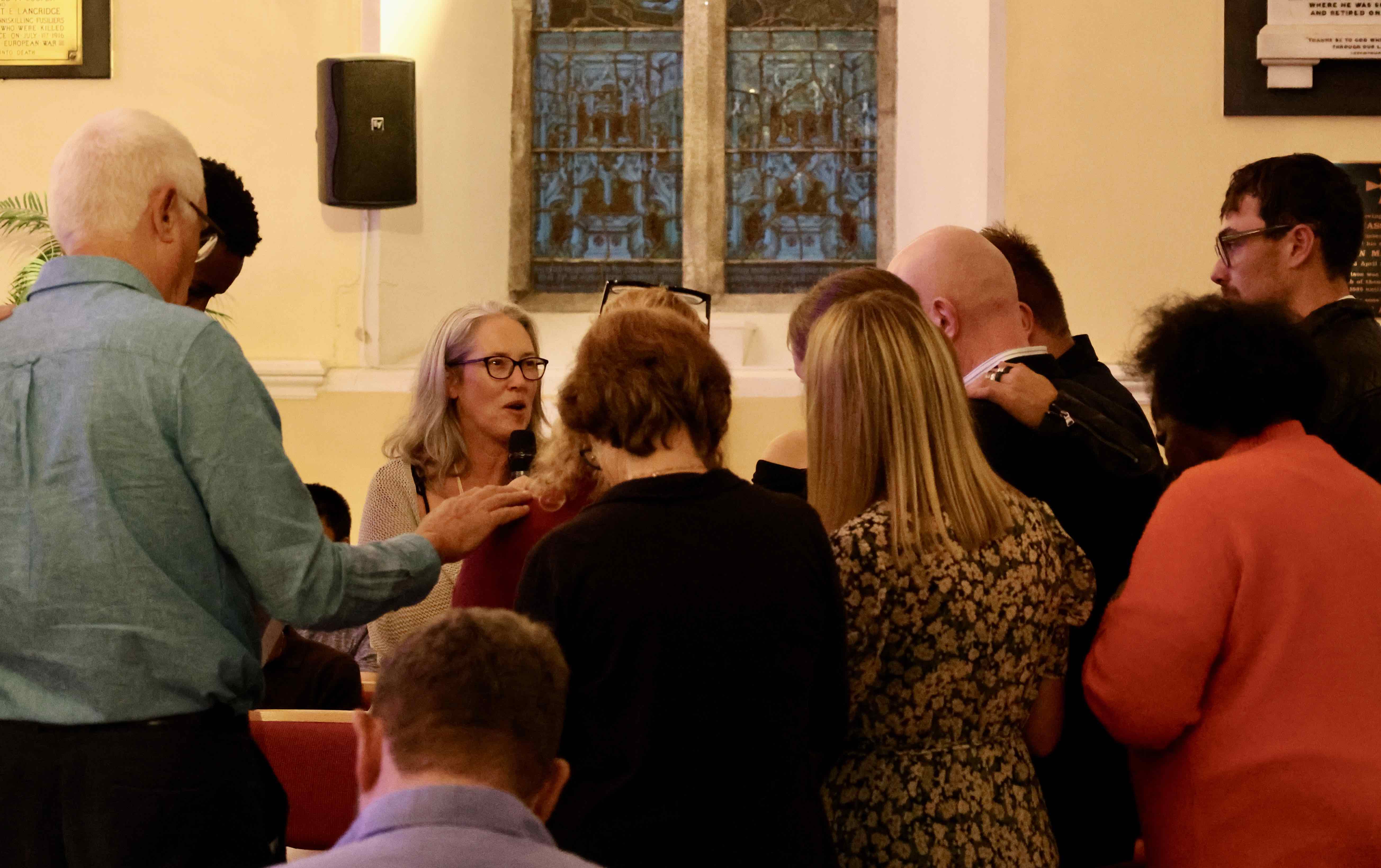 Sending the O'Brien family out in prayer.