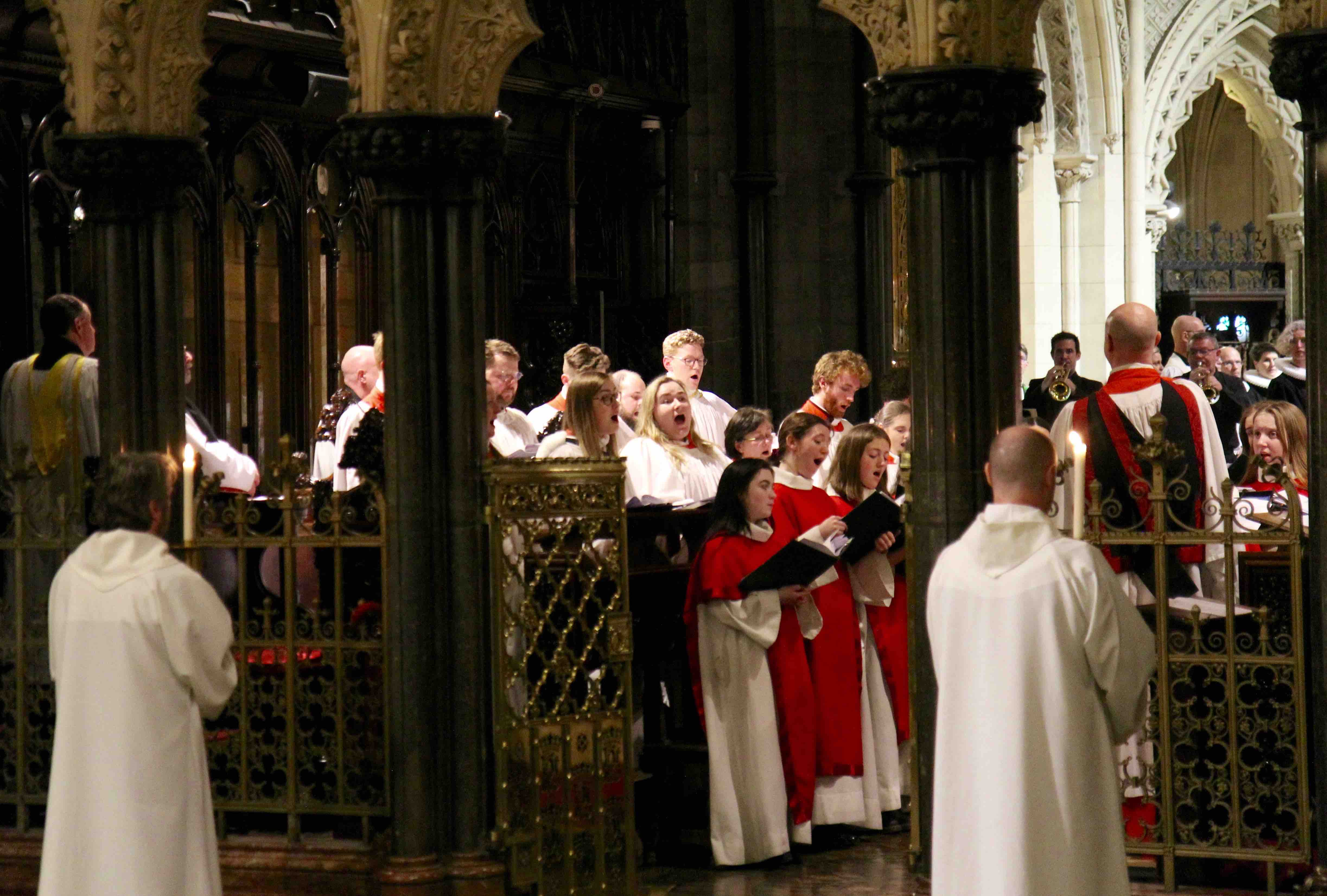 The choirs of Christ Church Cathedral and Christ Church Baroque Ensemble at the opening service for the Northern European Cathedrals' Conference.