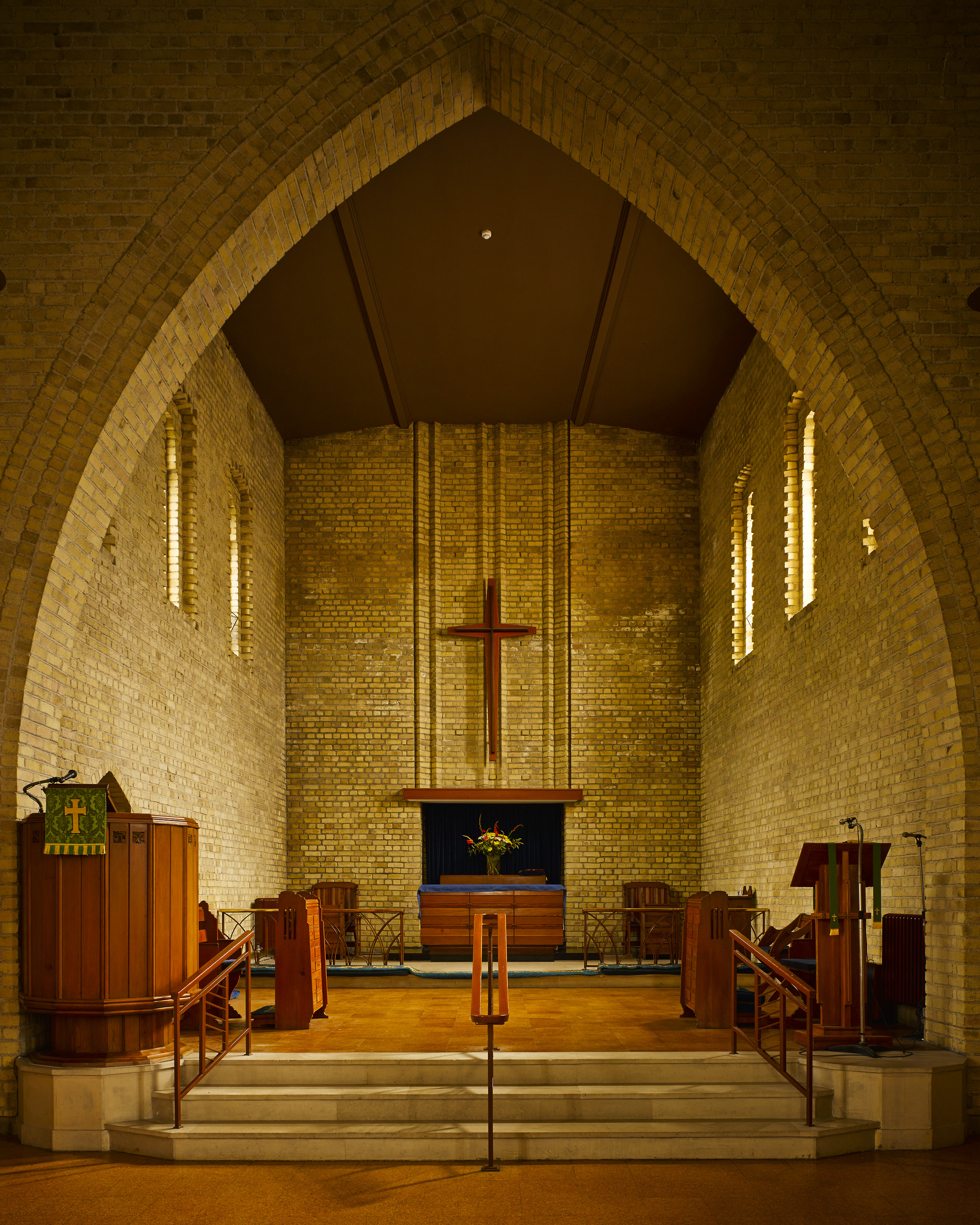 The sanctuary of St Mary's Church, Crumlin, with the carved pulpit. Photo credit: Ros Kavanagh