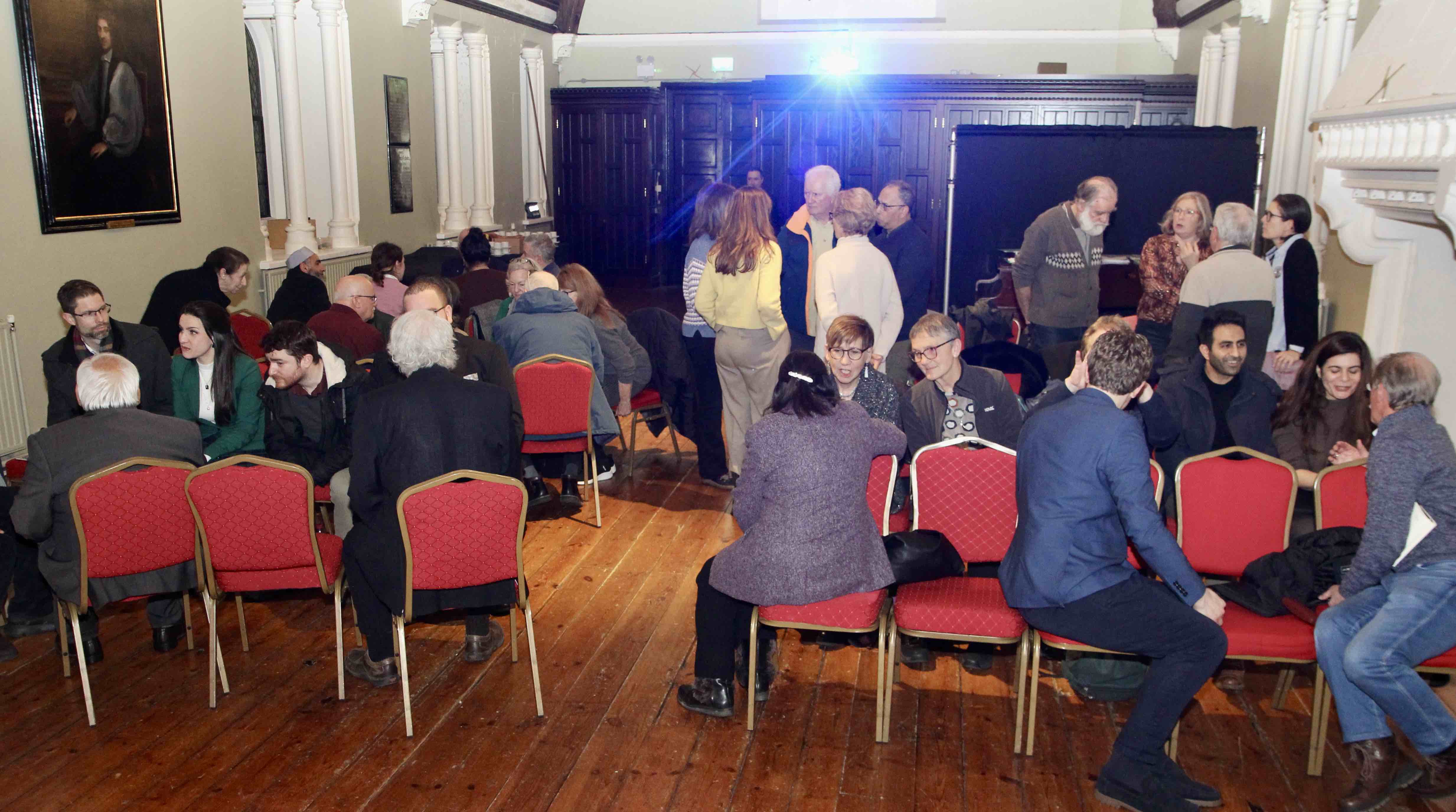 Participants discuss their faiths' common values.