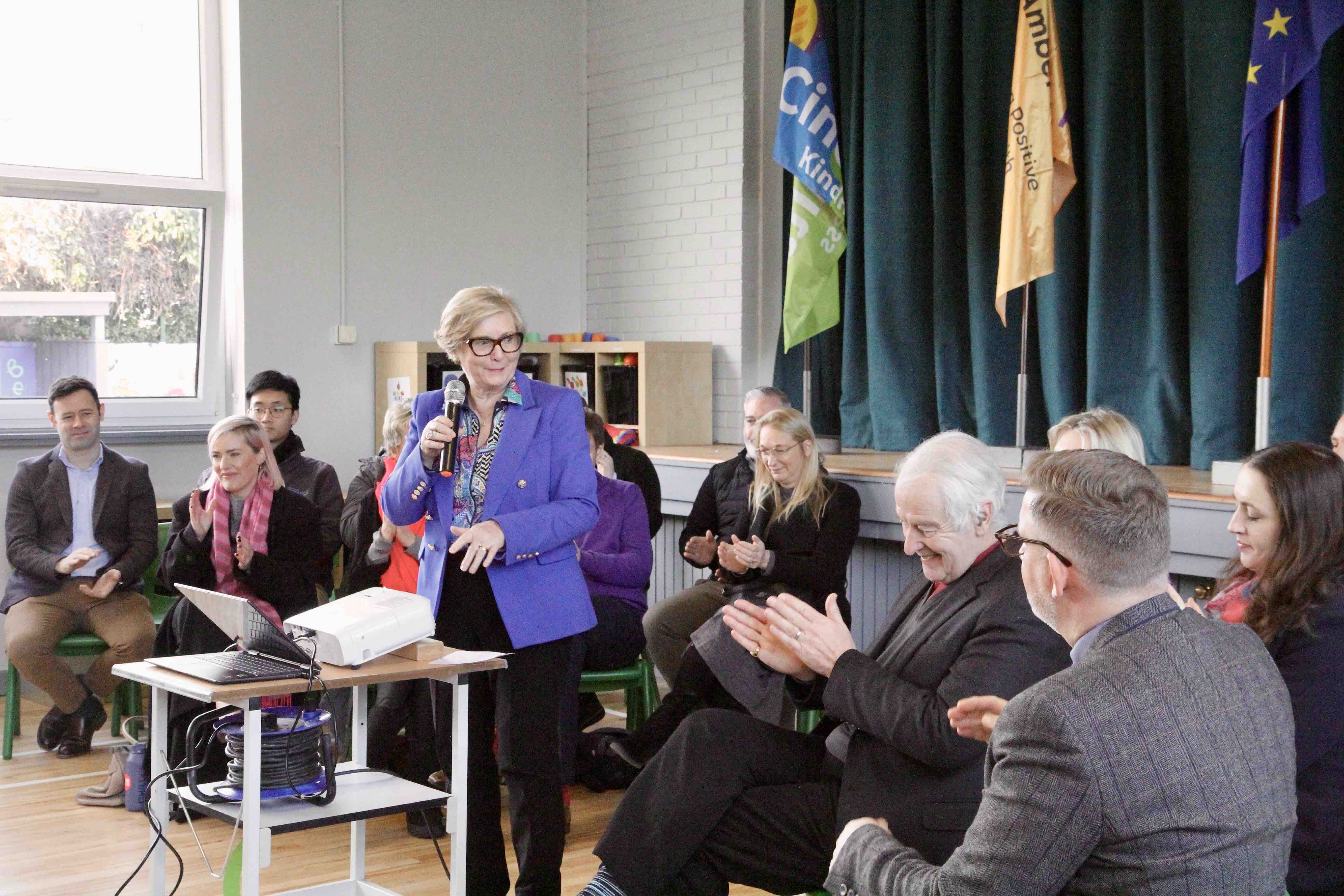 Frances Fitzgerald MEP addresses the KPS school community.