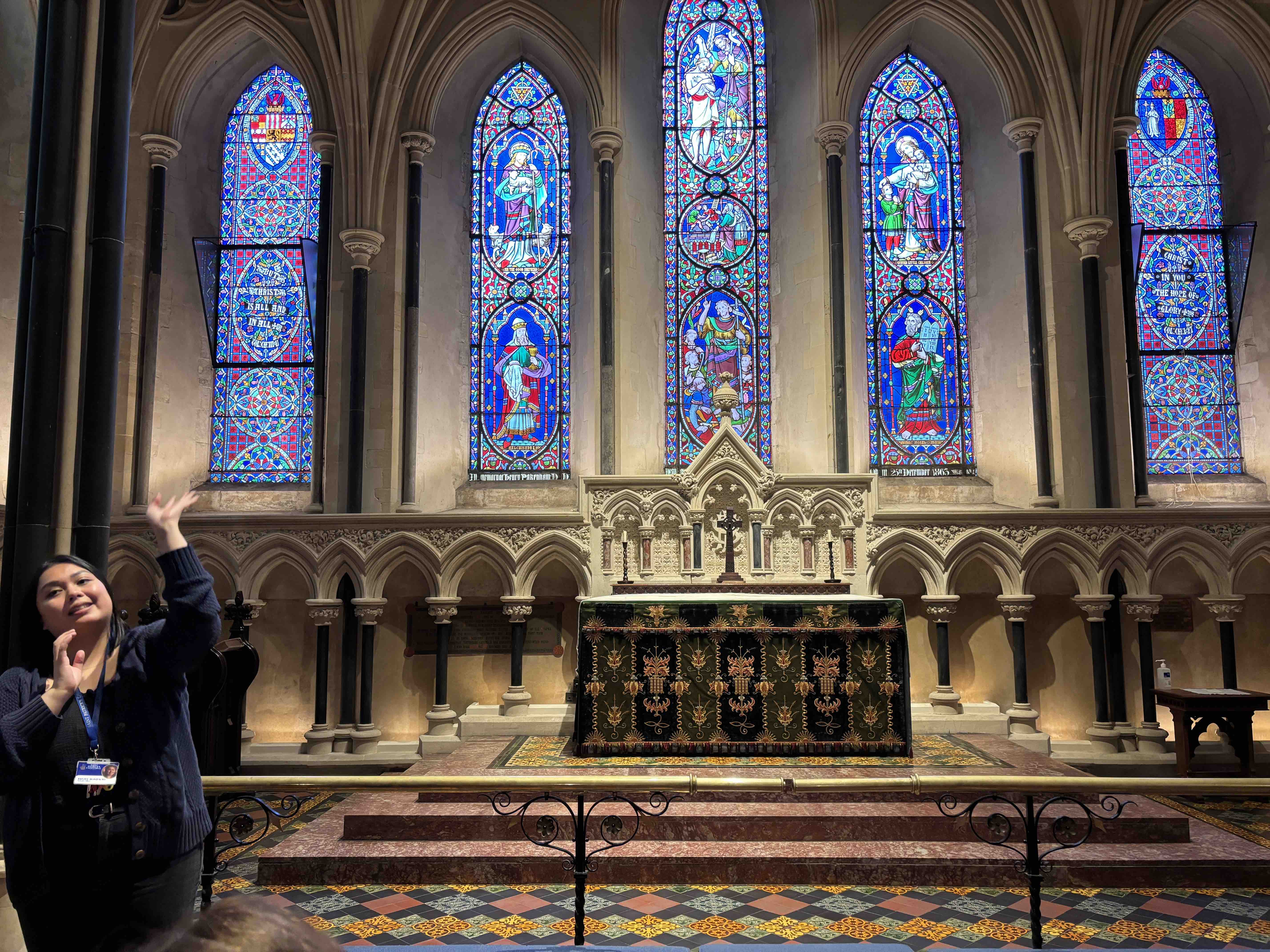 Kryzel showing the group around the Lady Chapel.