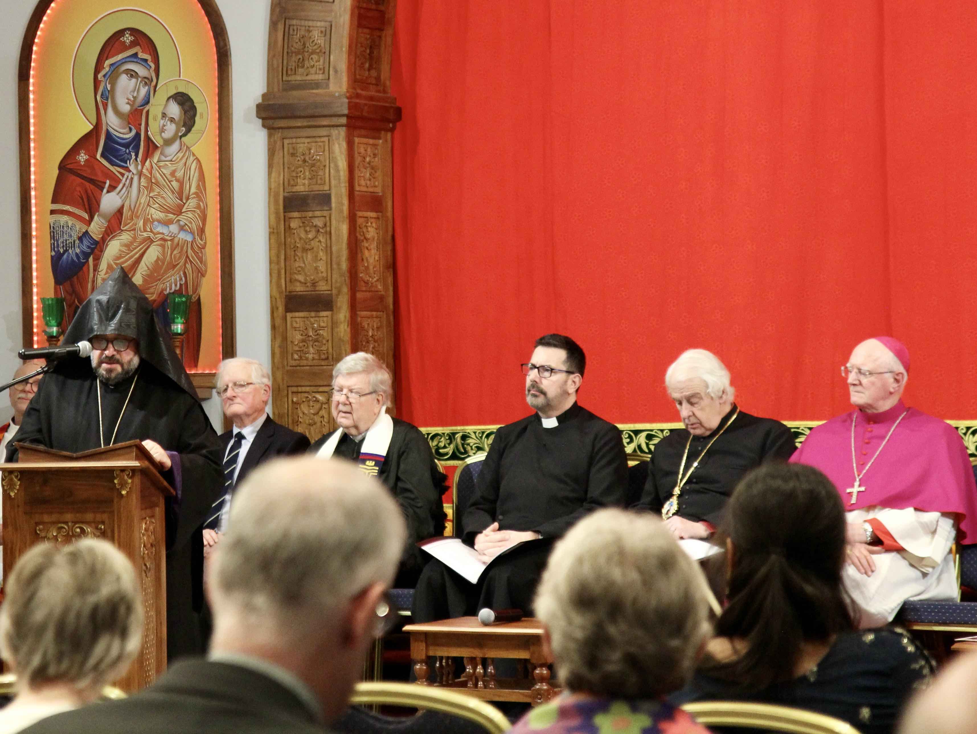 Bishop Hovakim Manukyan delivering his homily.