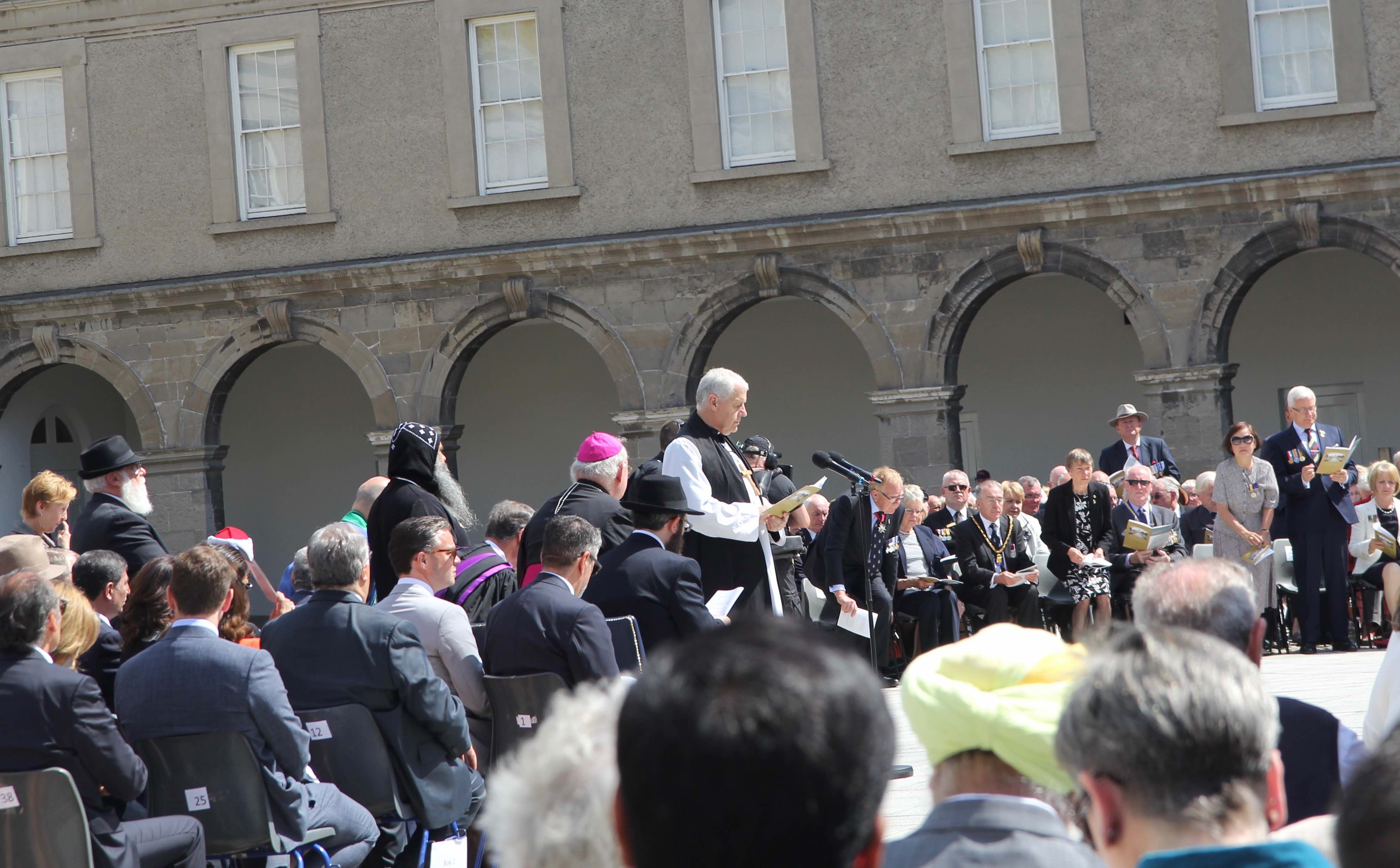 Archbishop Michael Jackson leading the Christian prayer at the National Day of Commemoration ceremony.