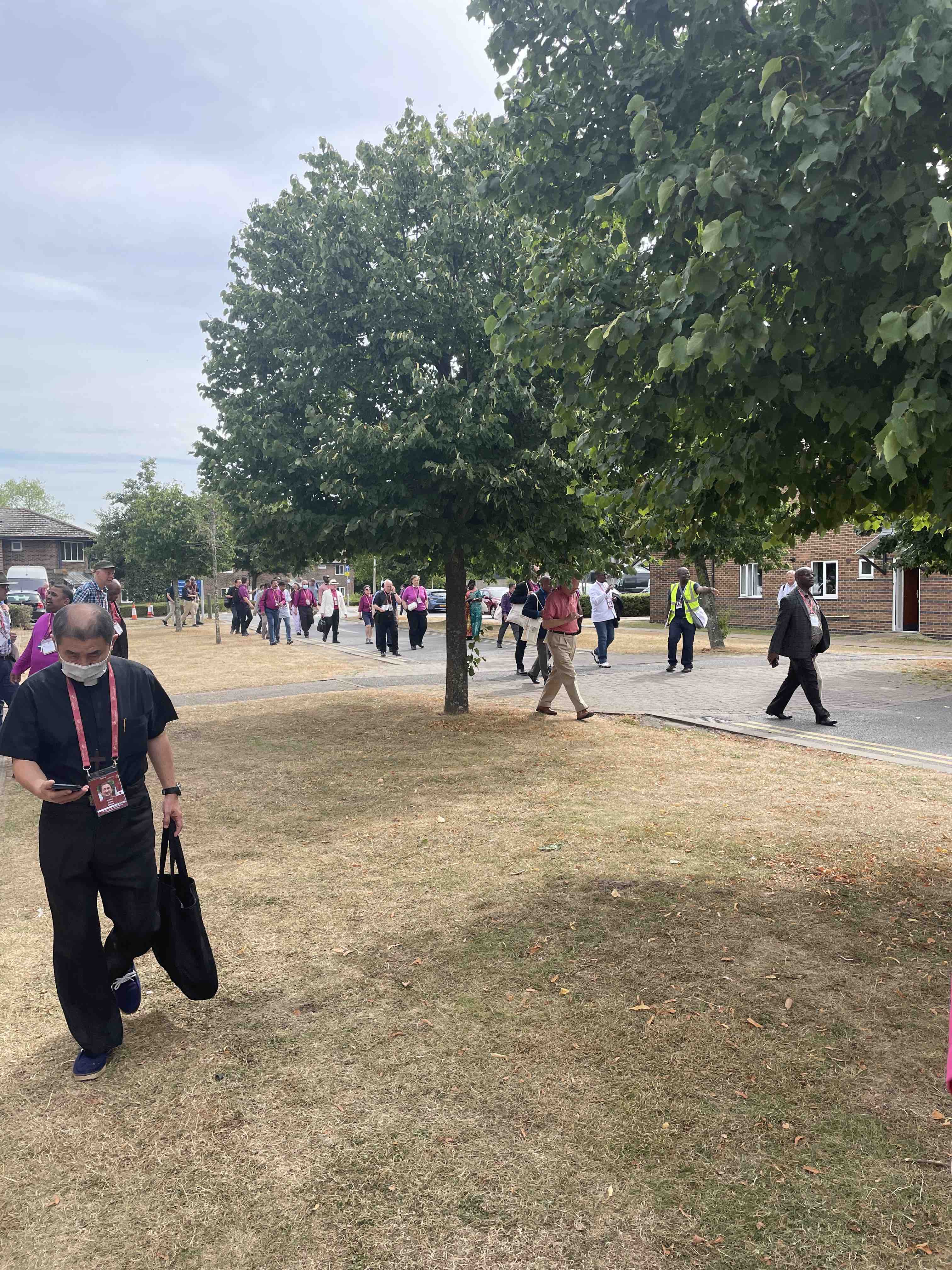 Bishops heading to their Bible study groups on Saturday.