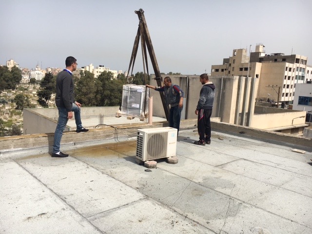 Work in progress on installing the solar panels.