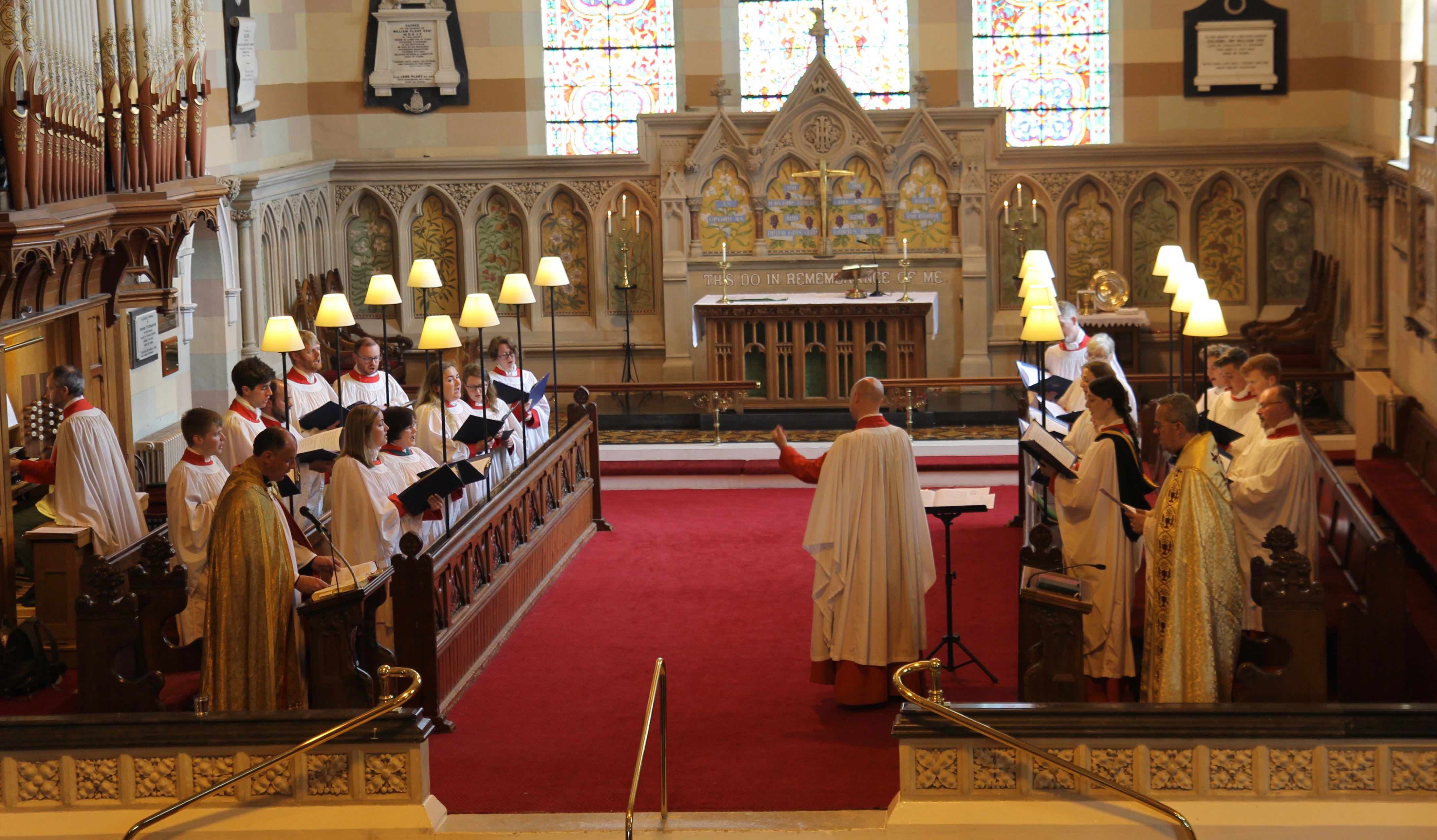 The Choir of Christ Church Cathedral sing Evensong in Monkstown Parish Church.