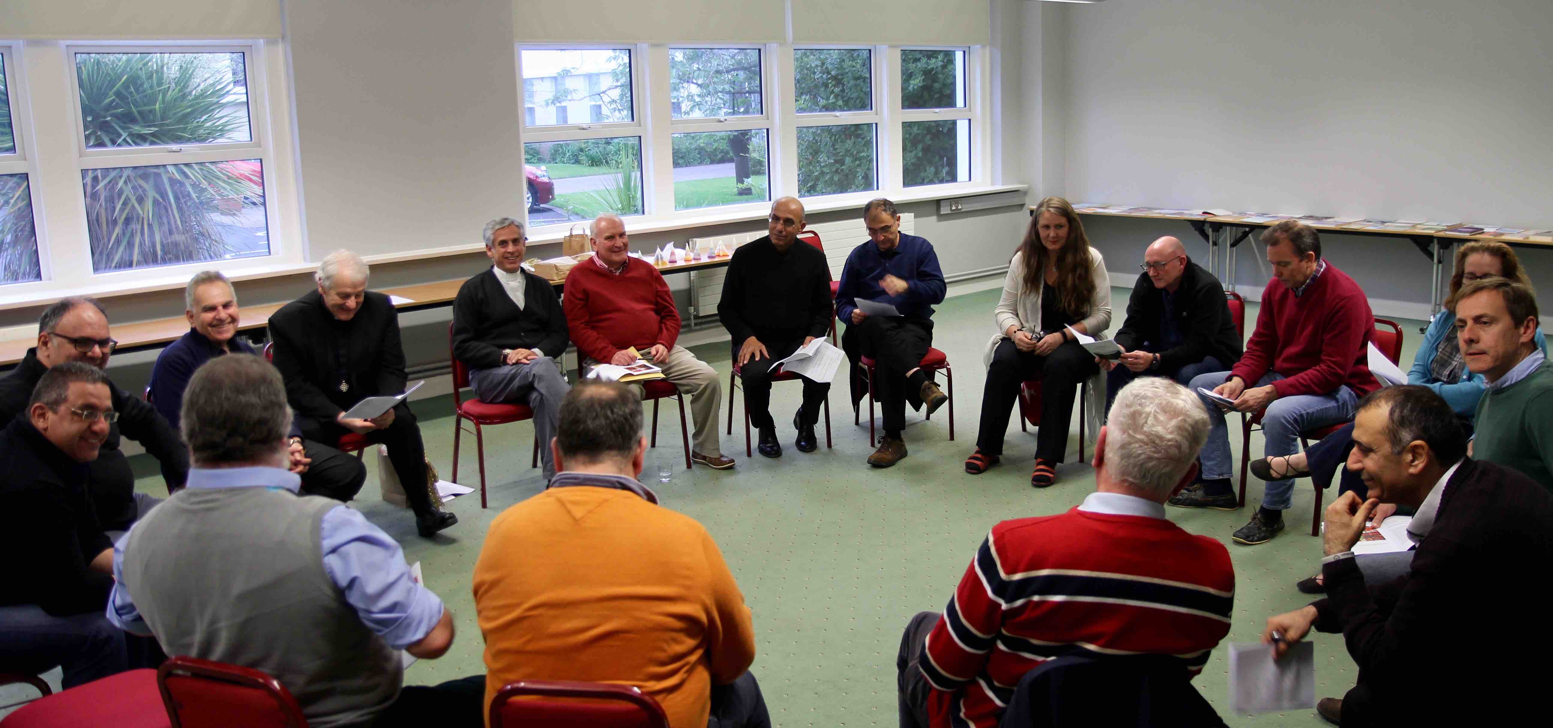 Fr Peter McVerry addresses the joint retreat in the Emmaus Centre.