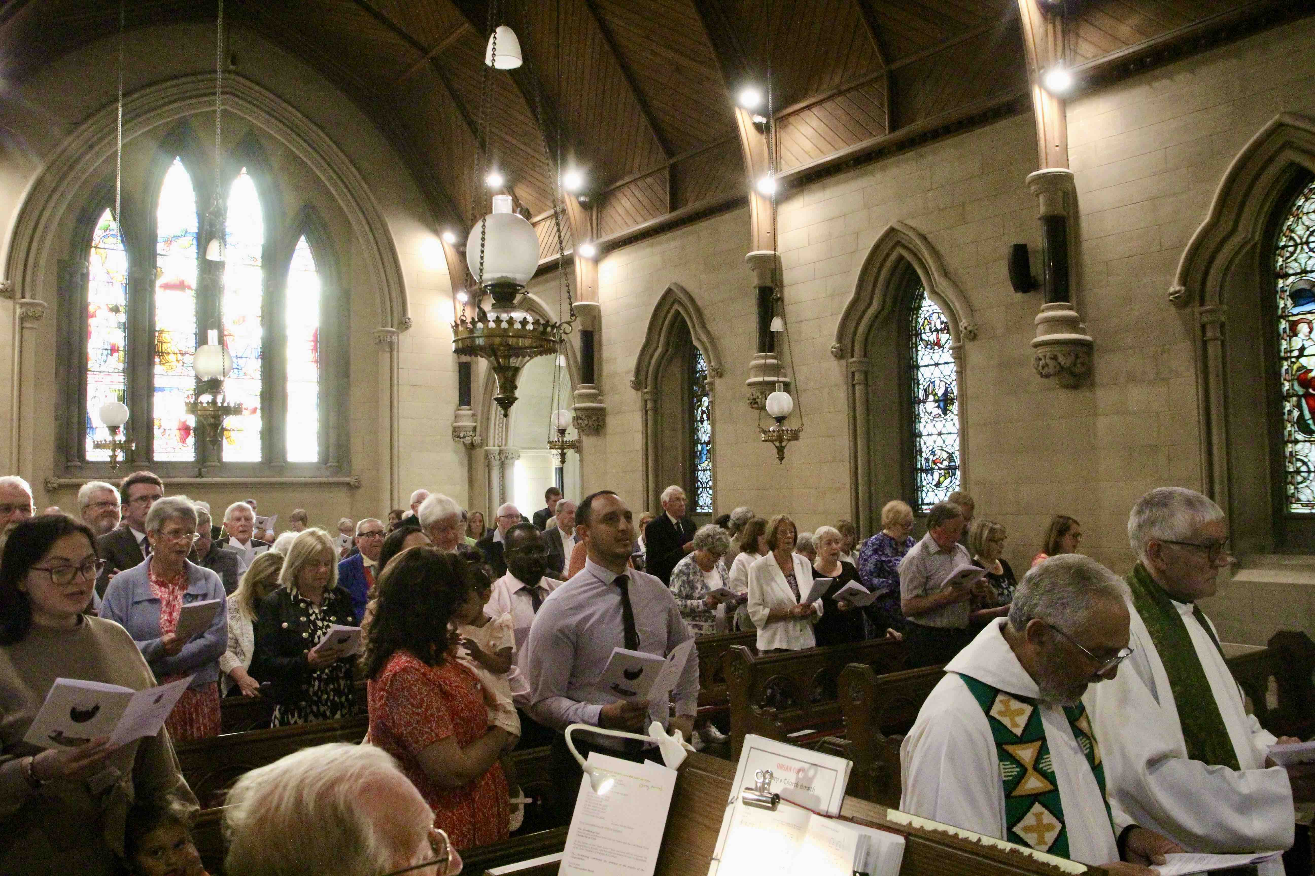 The congregation in All Saints Church, Raheny for the institution of the Revd Kevin Ronné.