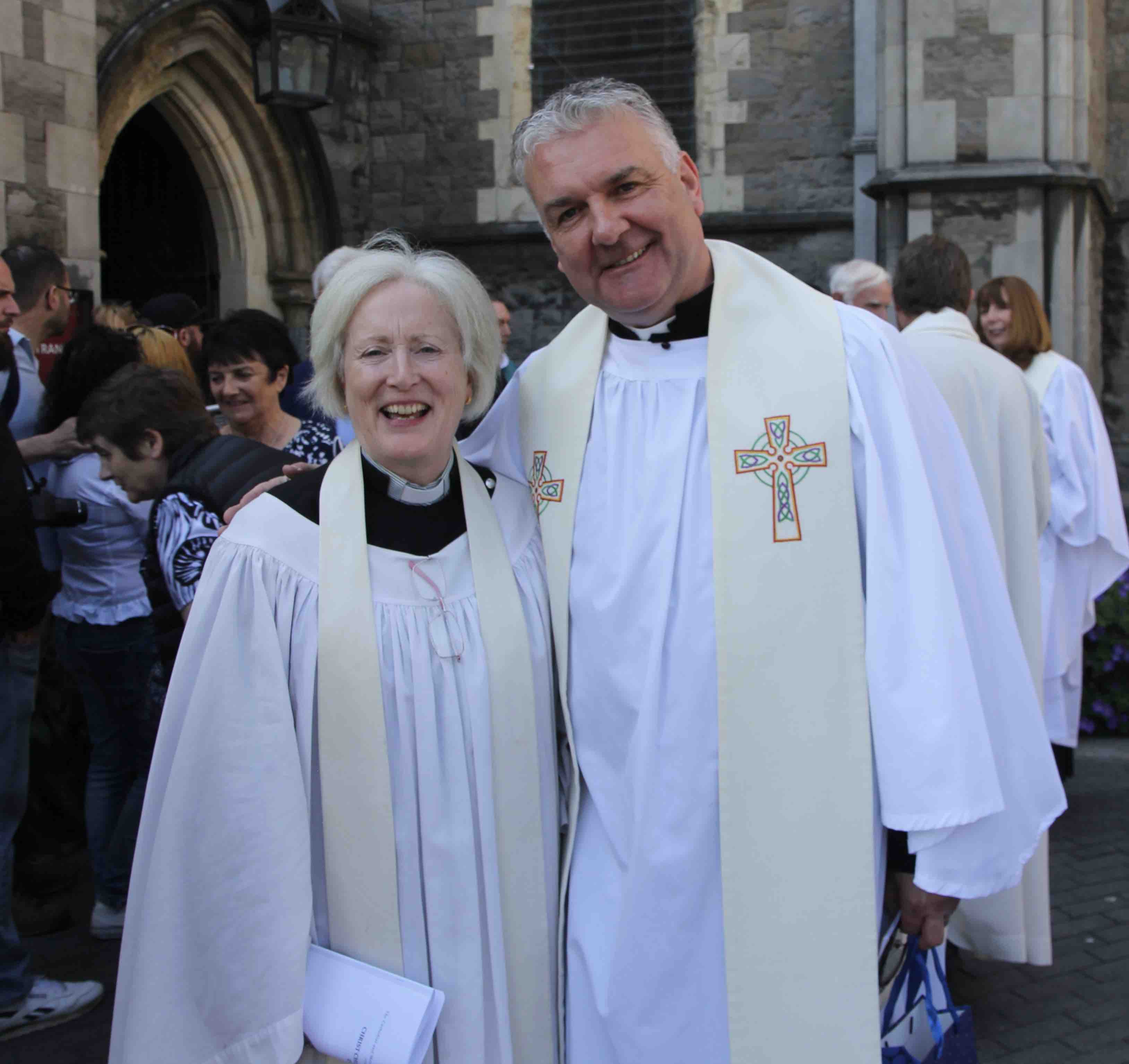 The Revd Mike Buchanan with Canon Adrienne Galligan, Rector of Rathfarnham.