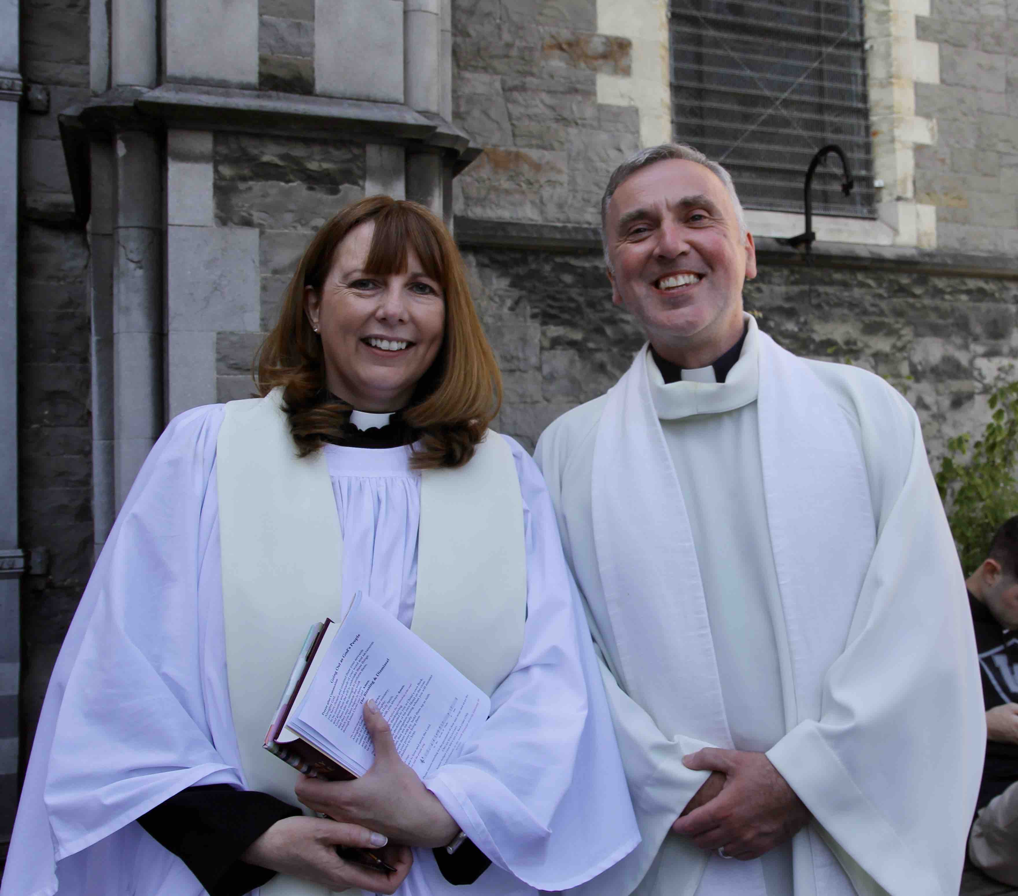 The Revd Caroline Brennan with the Revd Rob Clements, Rector of Kilternan.