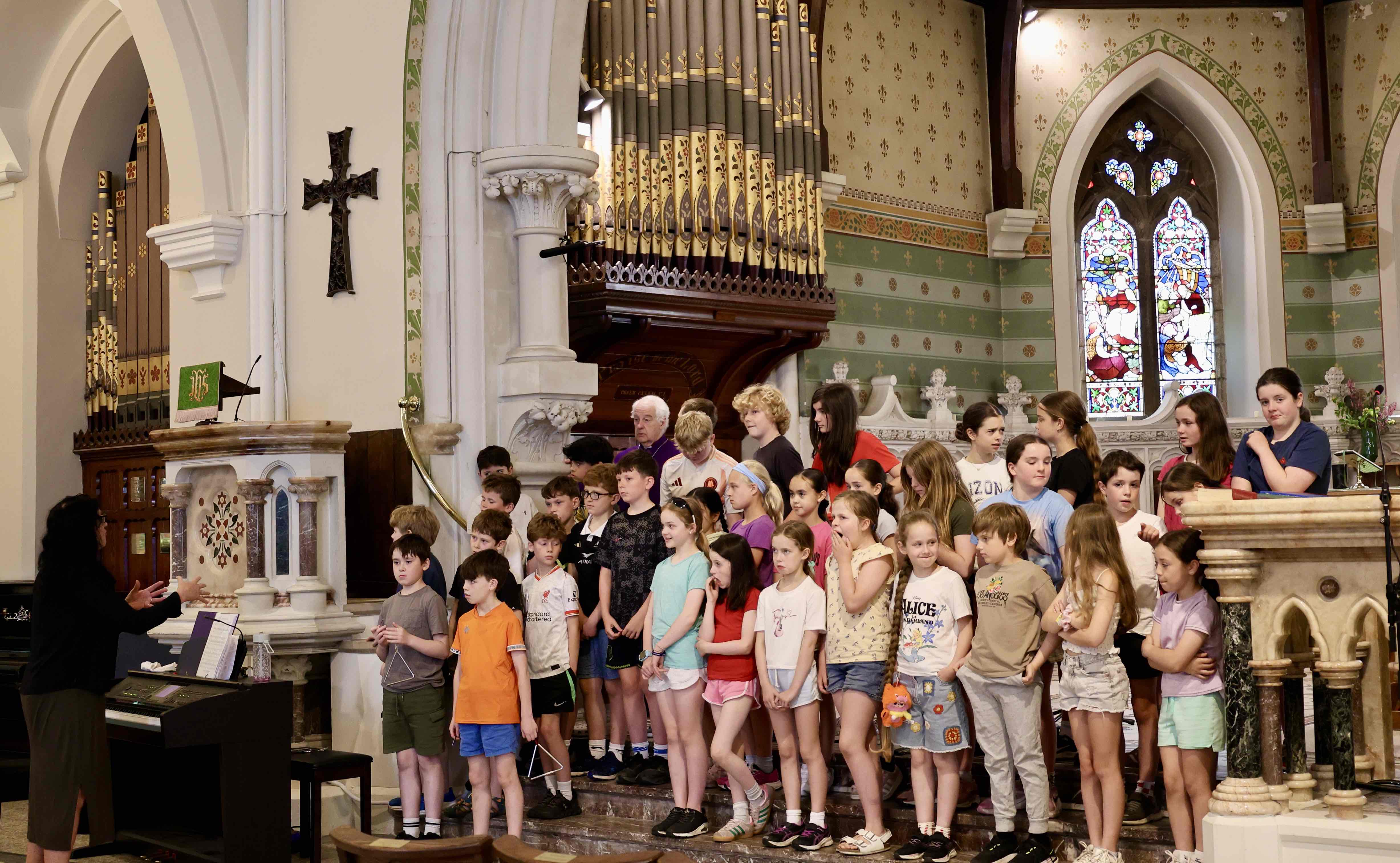 Booterstown NS Choir sings their awarding winning version of 'I am the Earth' at the special assembly.