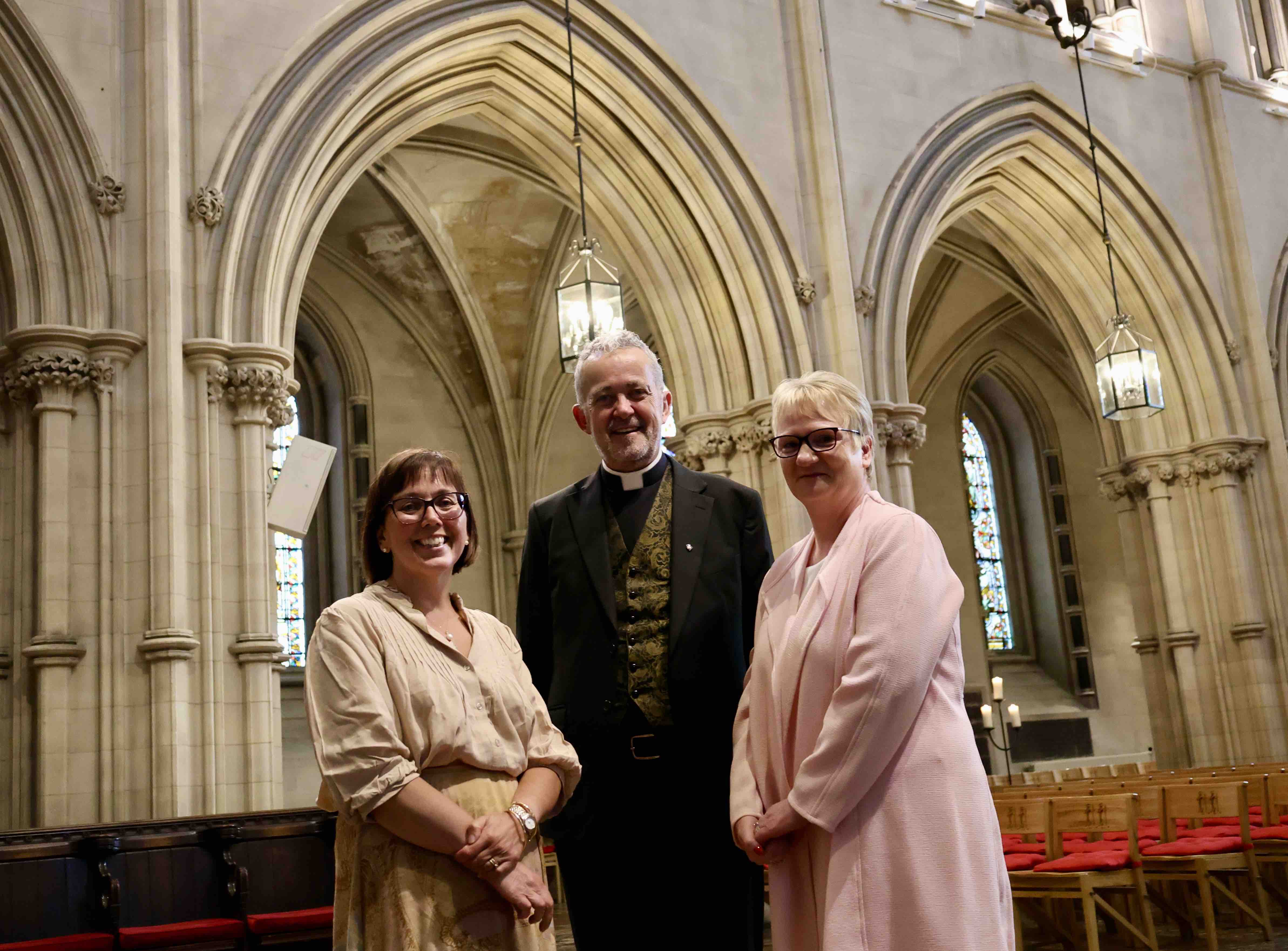 Cathedral CEO Suseanne Reid, Dean Dermot Dunne and Derval Costellow of CCCS Fundraising.