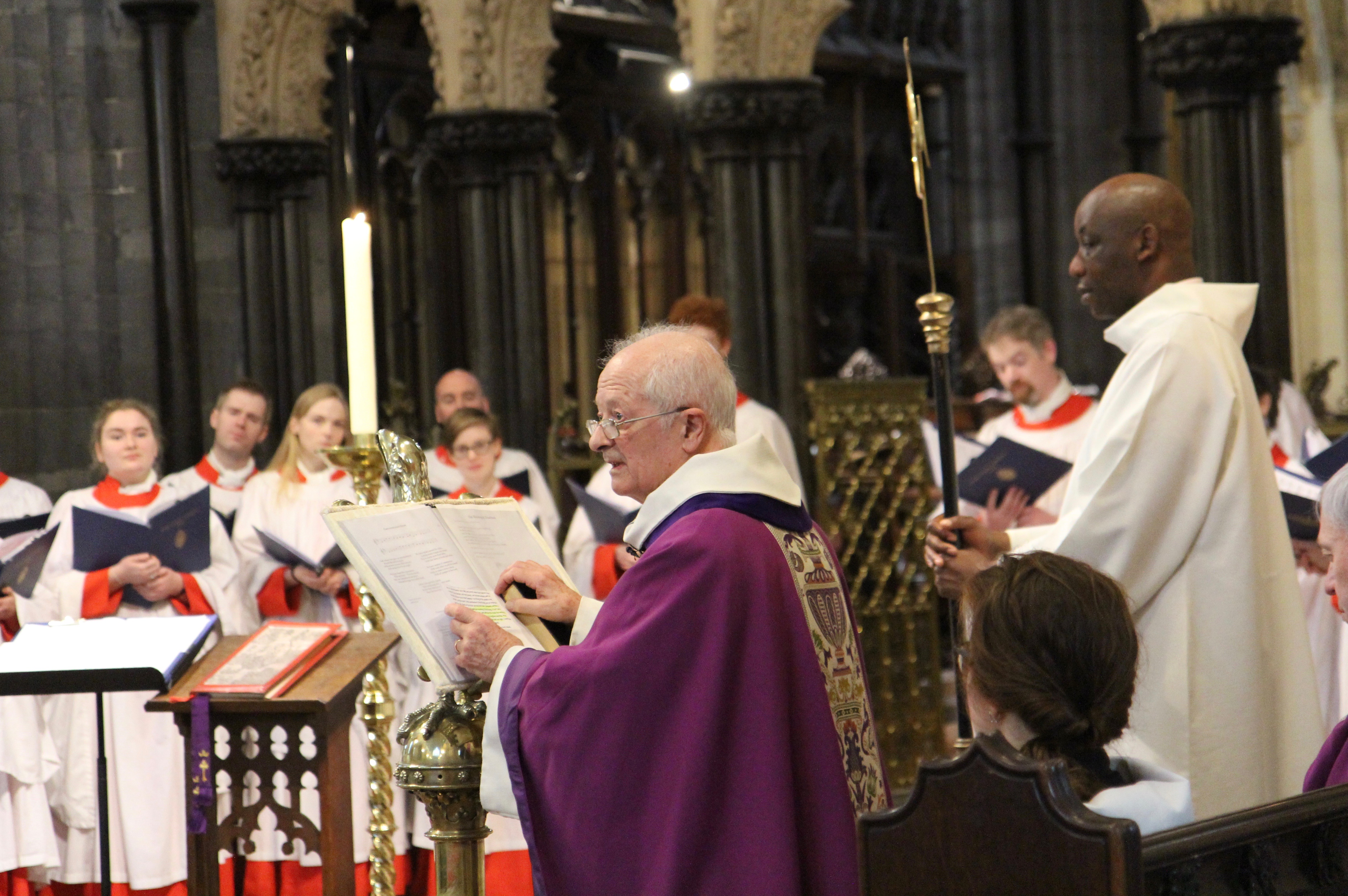 Canon John Bartlett speaking at the end of the service.