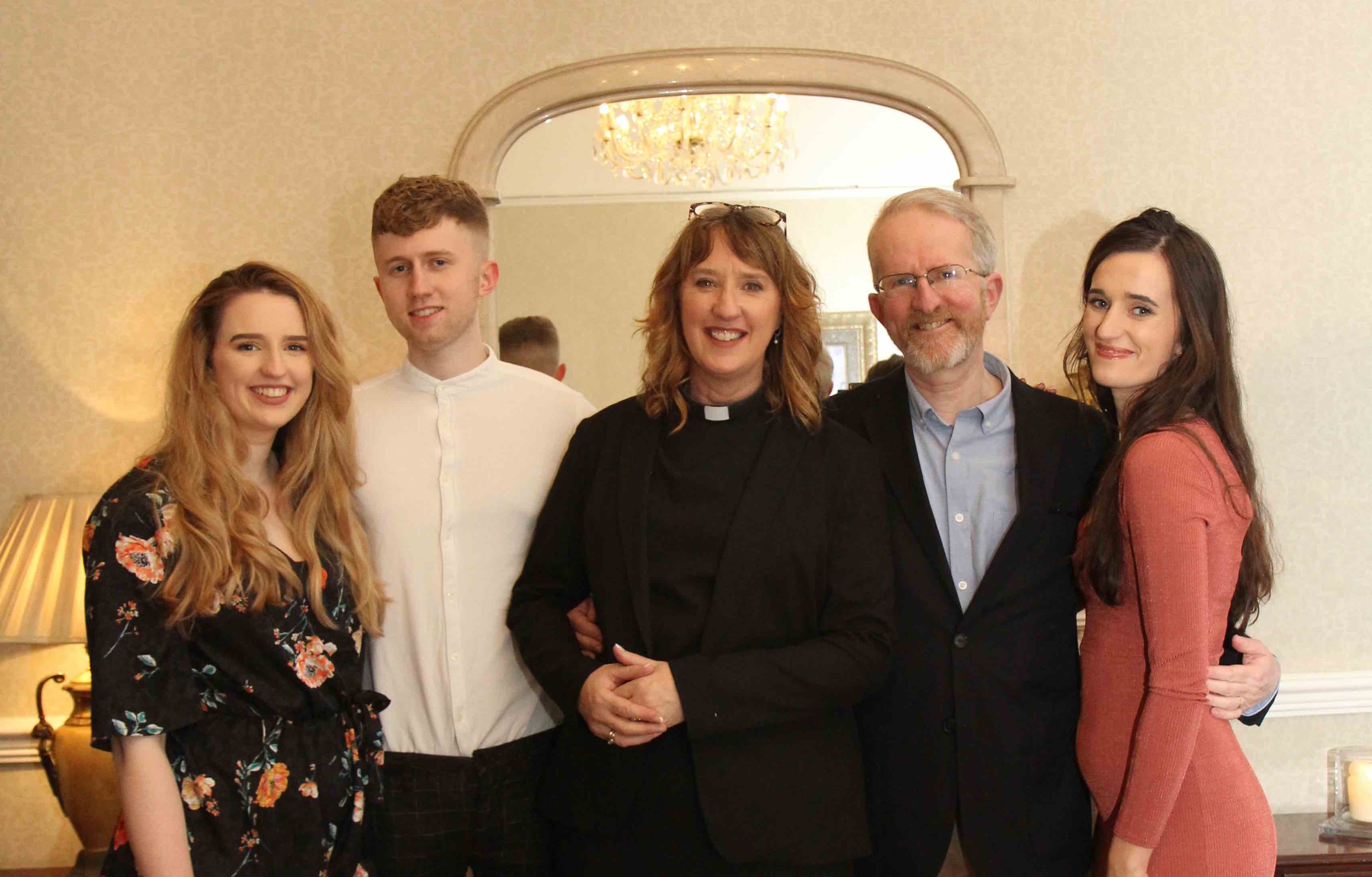 The Revd Cathy and Eddie Hallissey and their family, Lizzie, Robert and Claire.