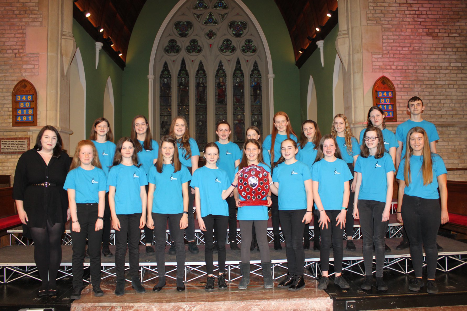 The junior winners of the Clontarf Choral Competition.