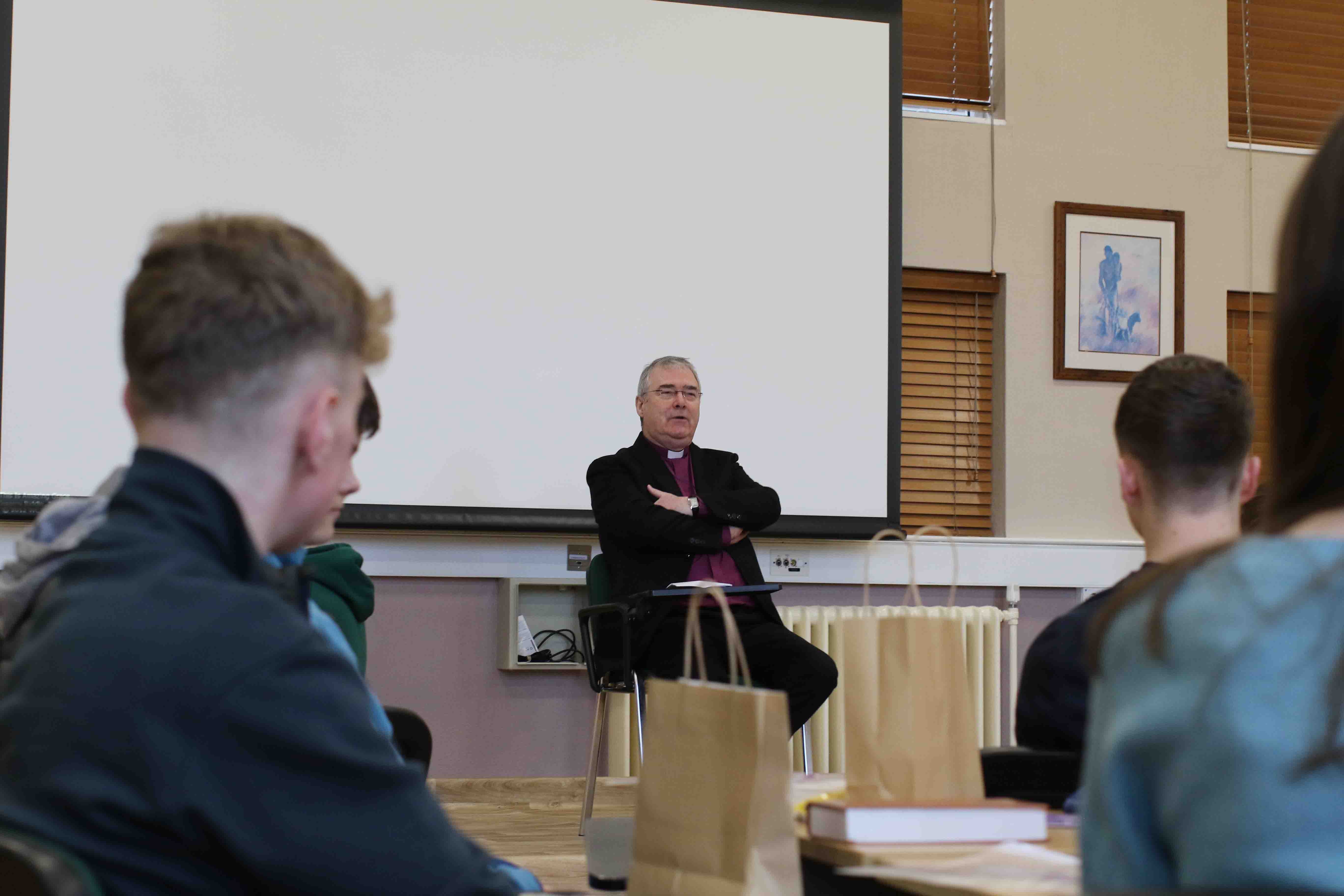 Archbishop John McDowell addresses the youth forum.