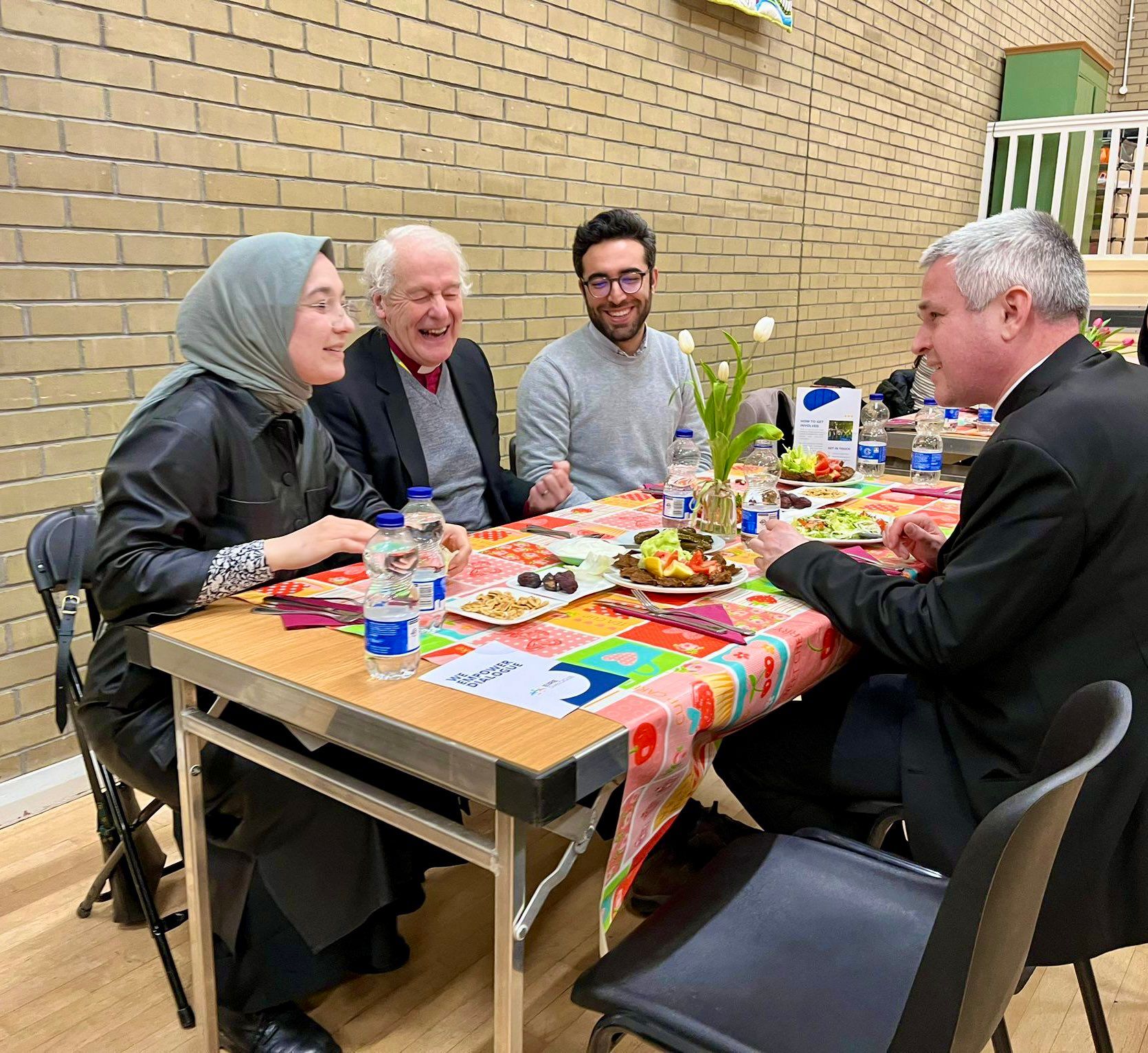 Enjoying Iftar with the Archbishop and the Vicar.