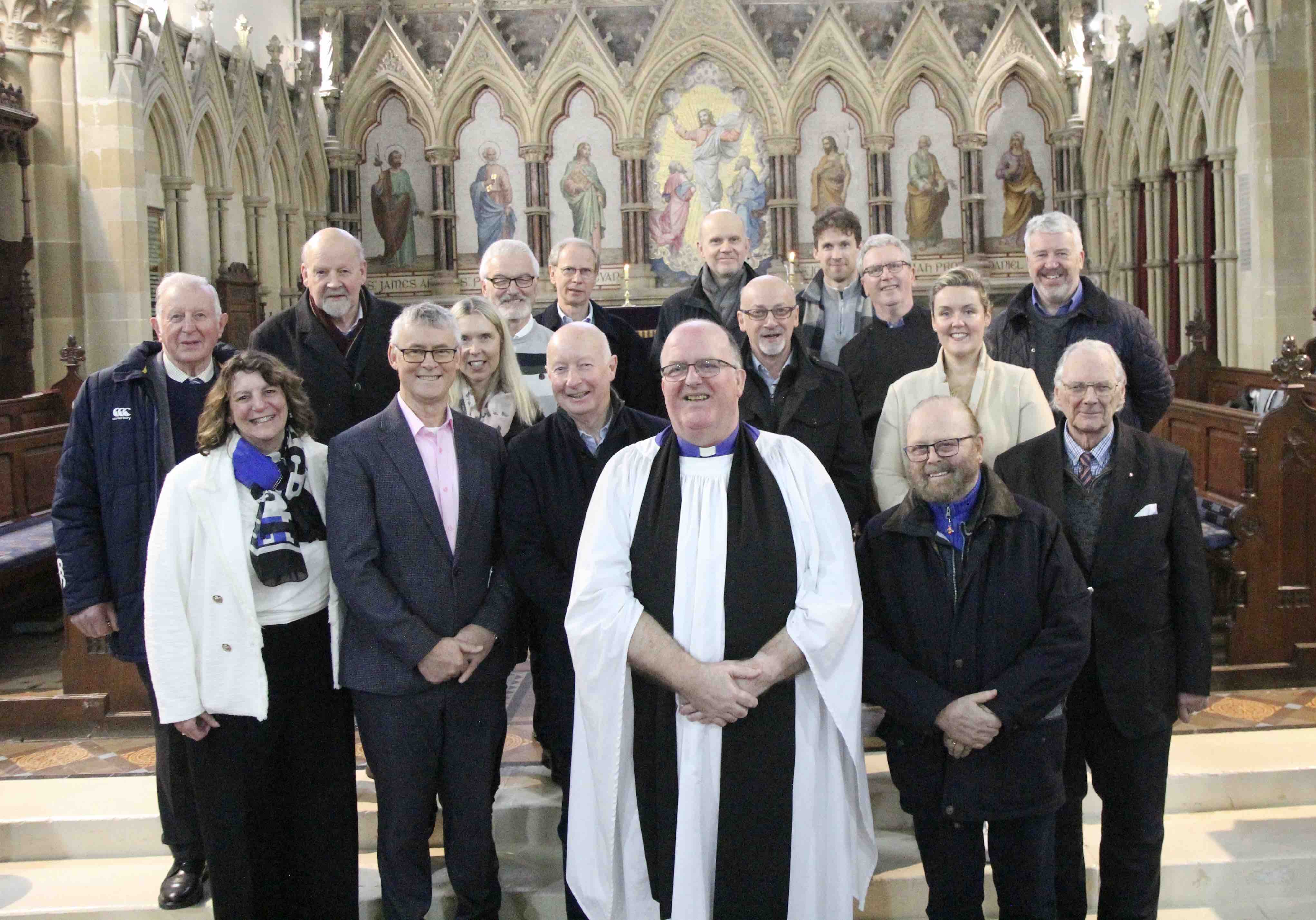 The Revd Baden Stanley with the Select Vestry and trustees of Christ Church Bray.