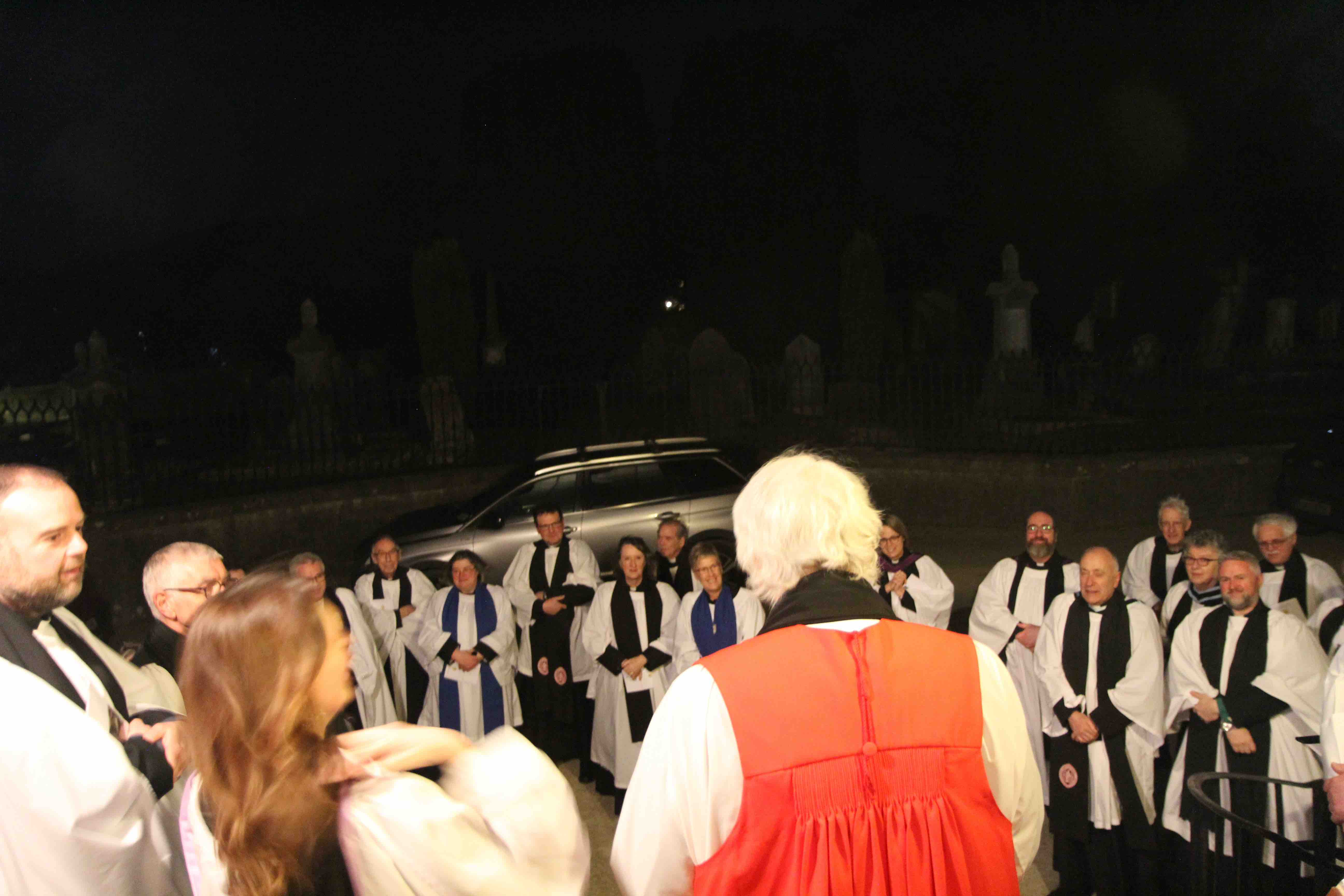 Some of the clergy and lay ministers outside Christ Church Delgany after the service.