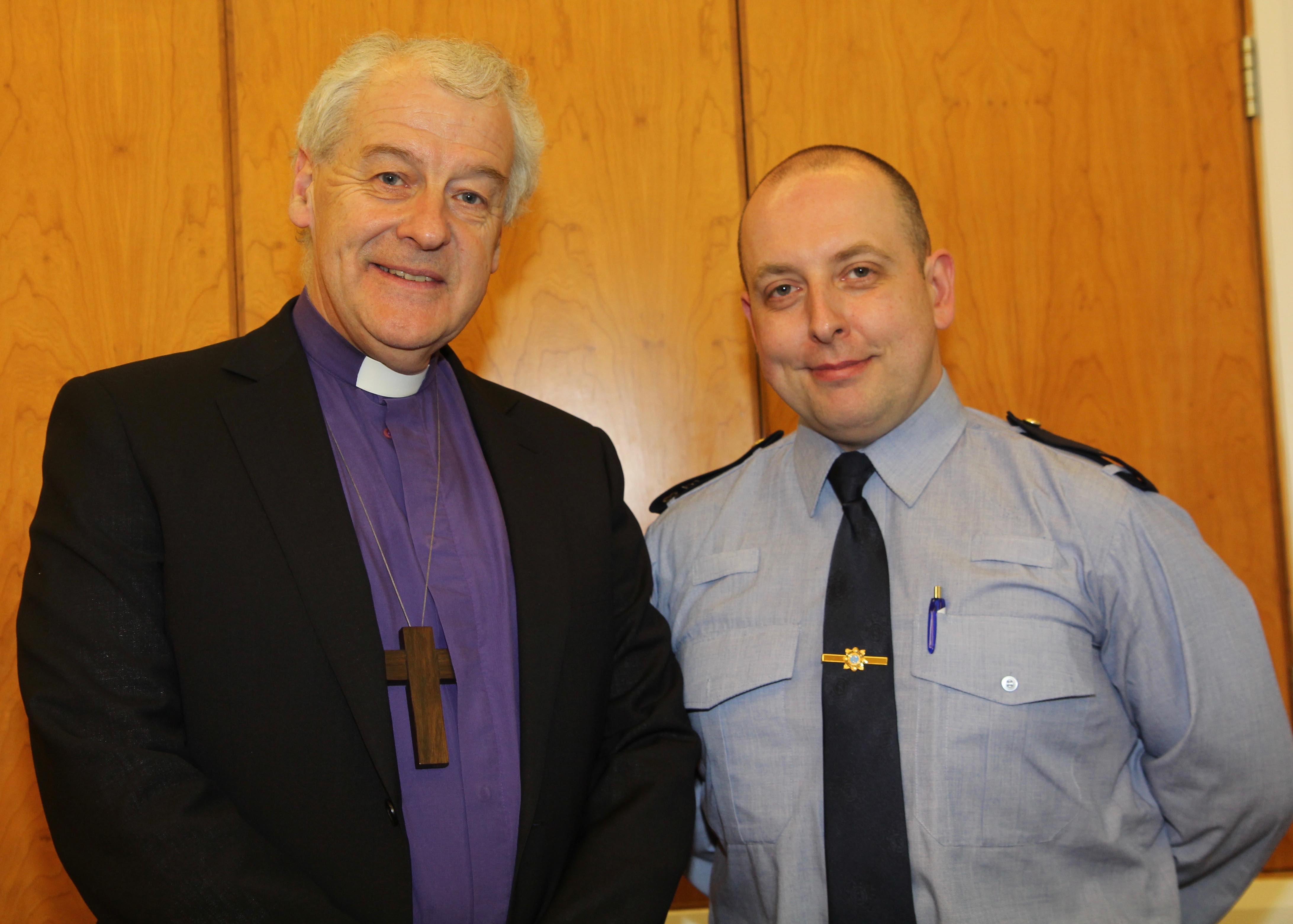 Archbishop Michael Jackson and Garda Darren Coventry-Howlett