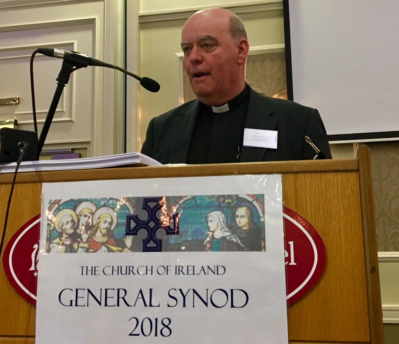 Archdeacon Ricky Rountree making one of his final speeches at General Synod. He retires in September.