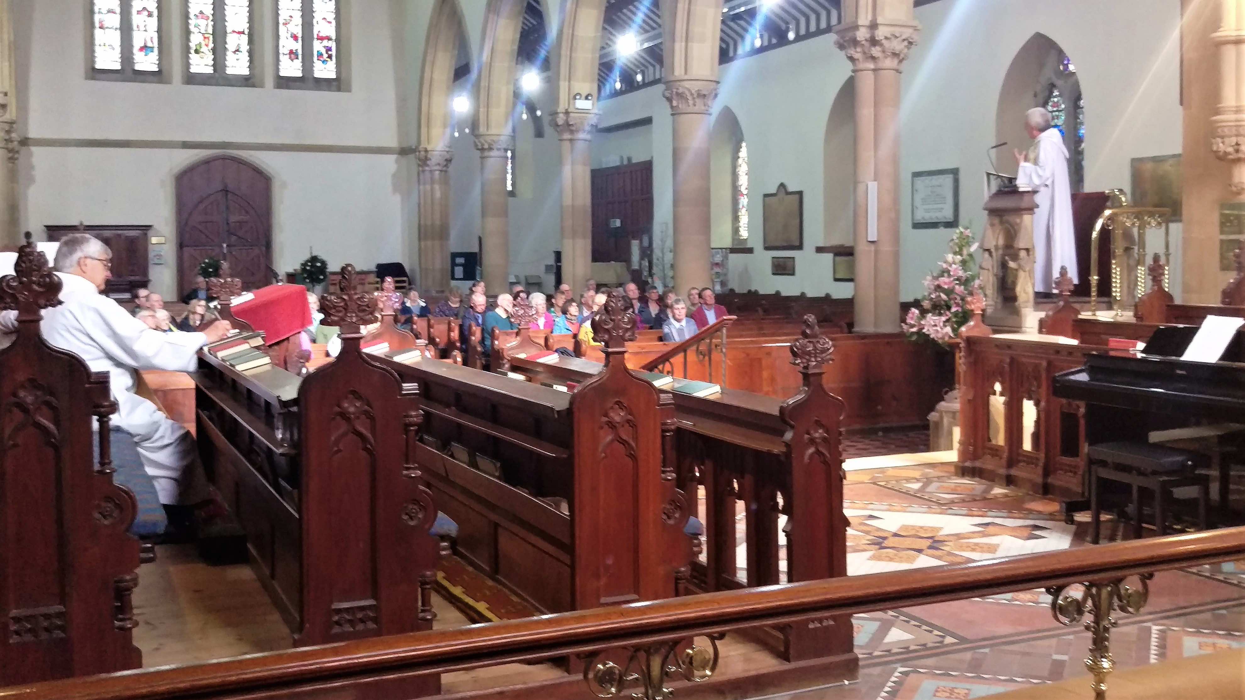 Bishop Michael Ipgrave preaching to the congregation of Christ Church Bray on Trinity Sunday.