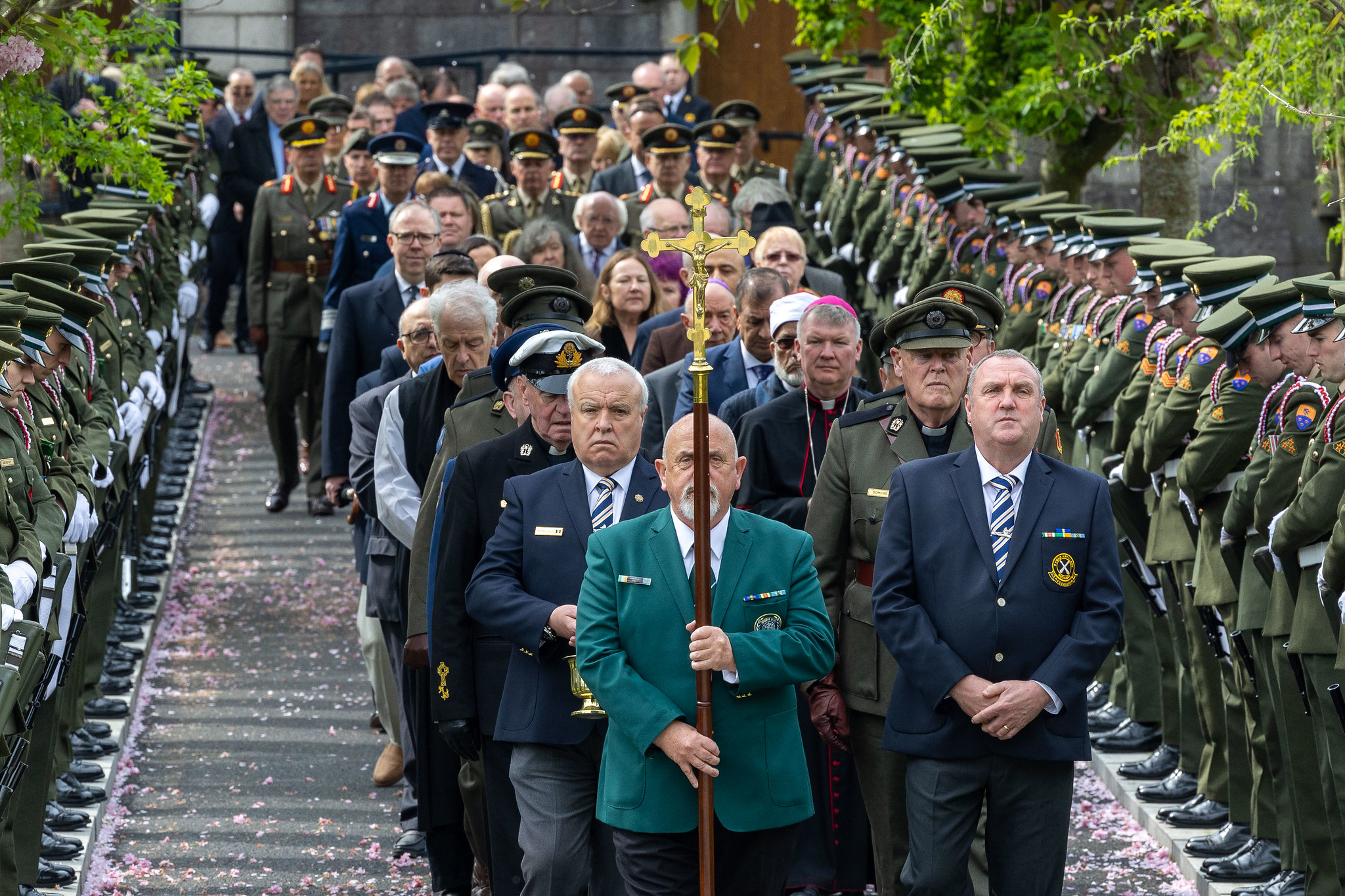 Participants in the State Commemoration are led from the Church of the Sacred Heart to the Grave of the 1916 Leaders.