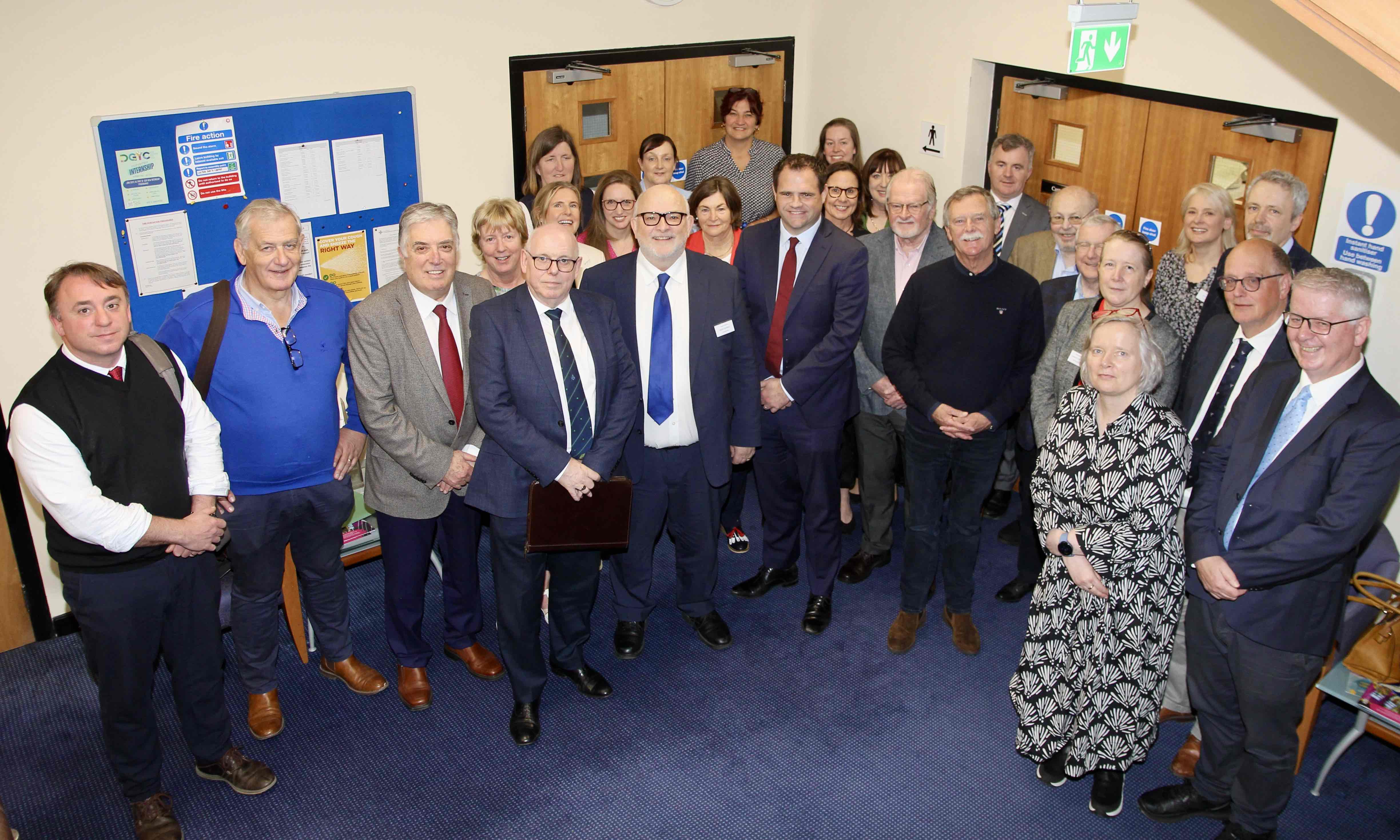 Representatives of schools and charities with Minister Neale Richmond.