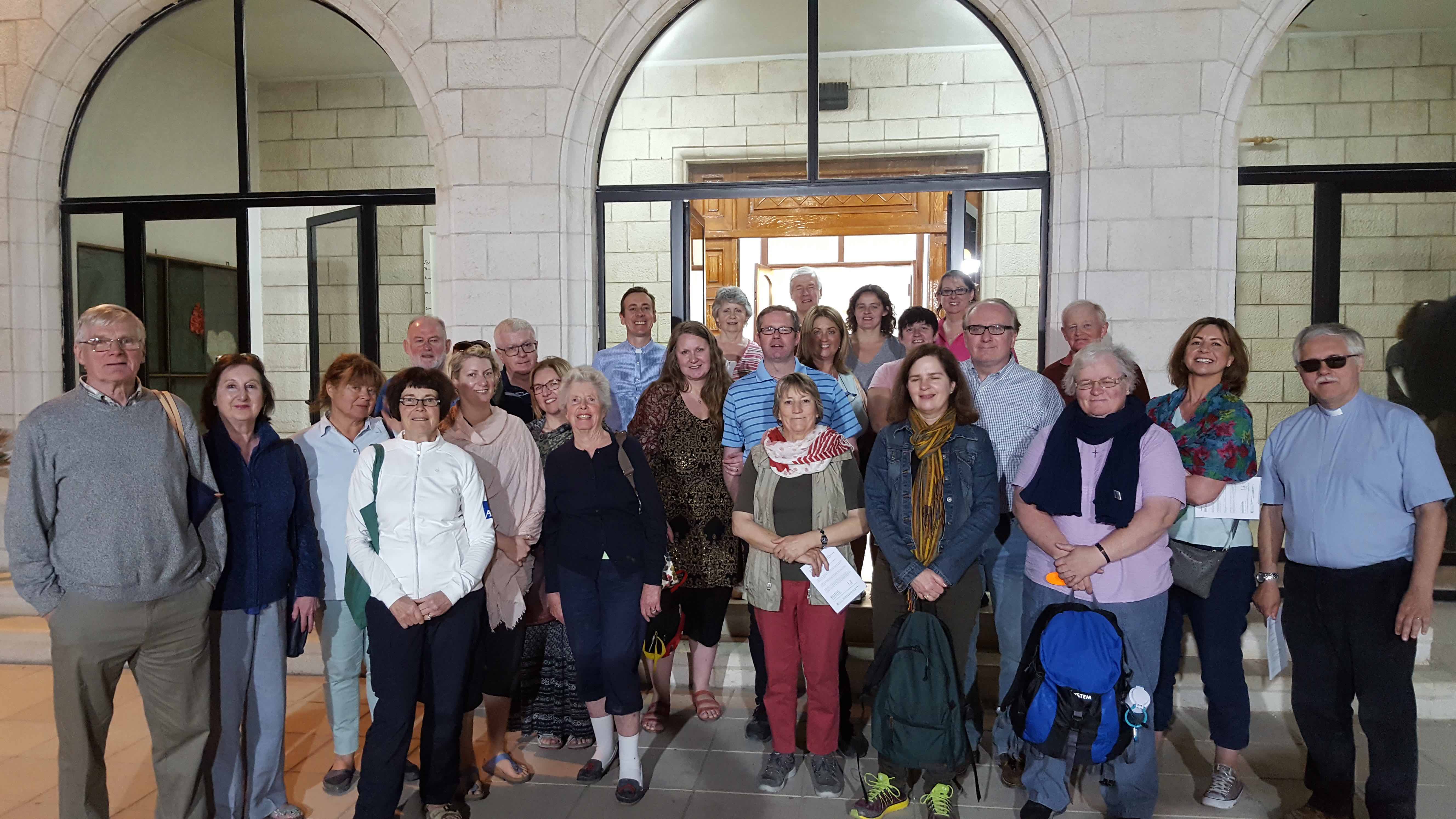 Pilgrims from Dublin & Glendalough with the Revd Mal Forrest in the International Anglican Church in Amman.