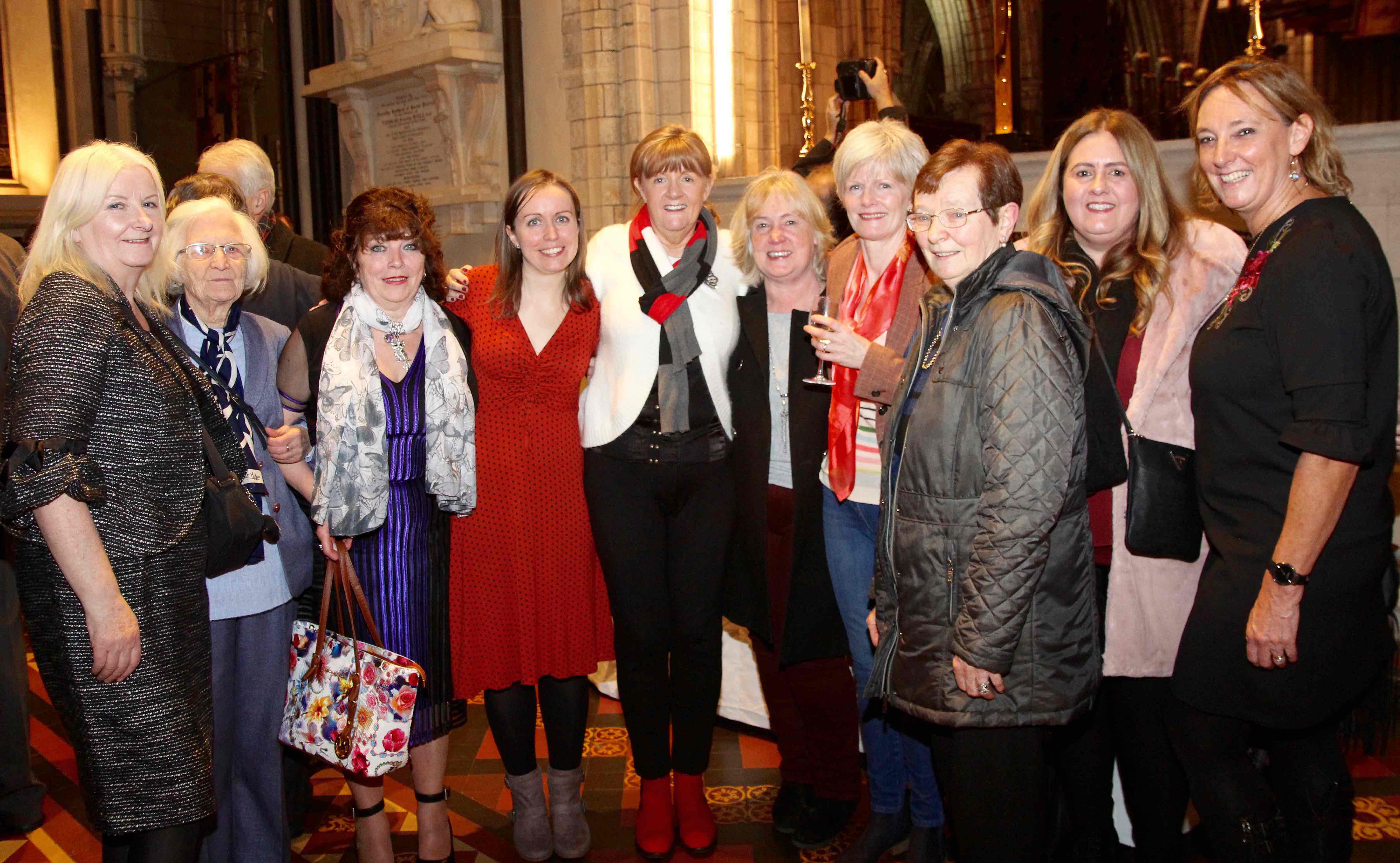 The Fallen volunteers who threaded 36,000 leaves - Celia Kenny, Monica Baird, Annette Byrne, Ciara Ní Cheallachán (artist), Joan Sugrue, Nuala Cannon, Susan Nasstrom, Gabrielle Gilligan, Tracie White and Meriel Reeves.