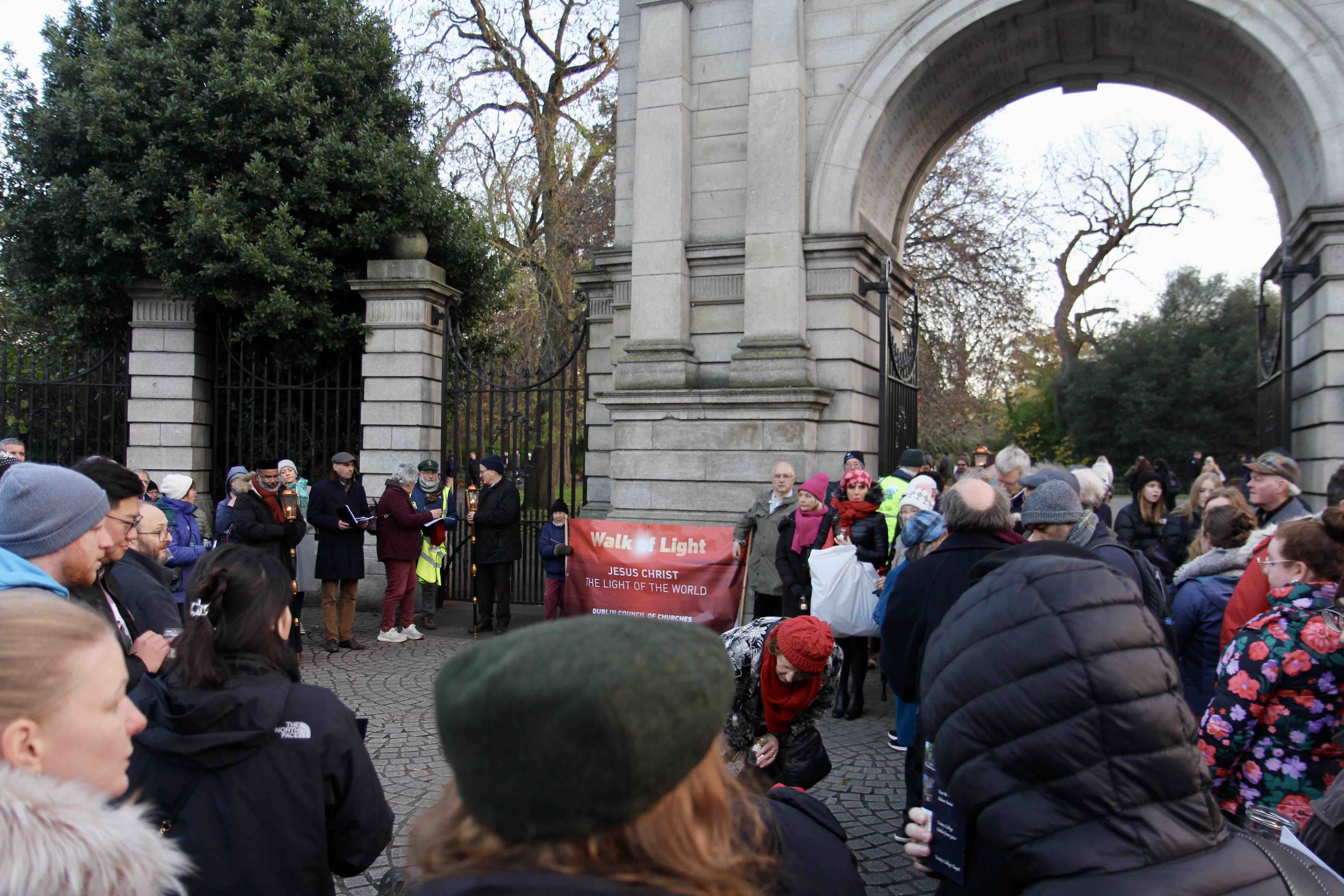 Reflections on War and Peace at Fusiliers' Arch at St Stephen's Green.