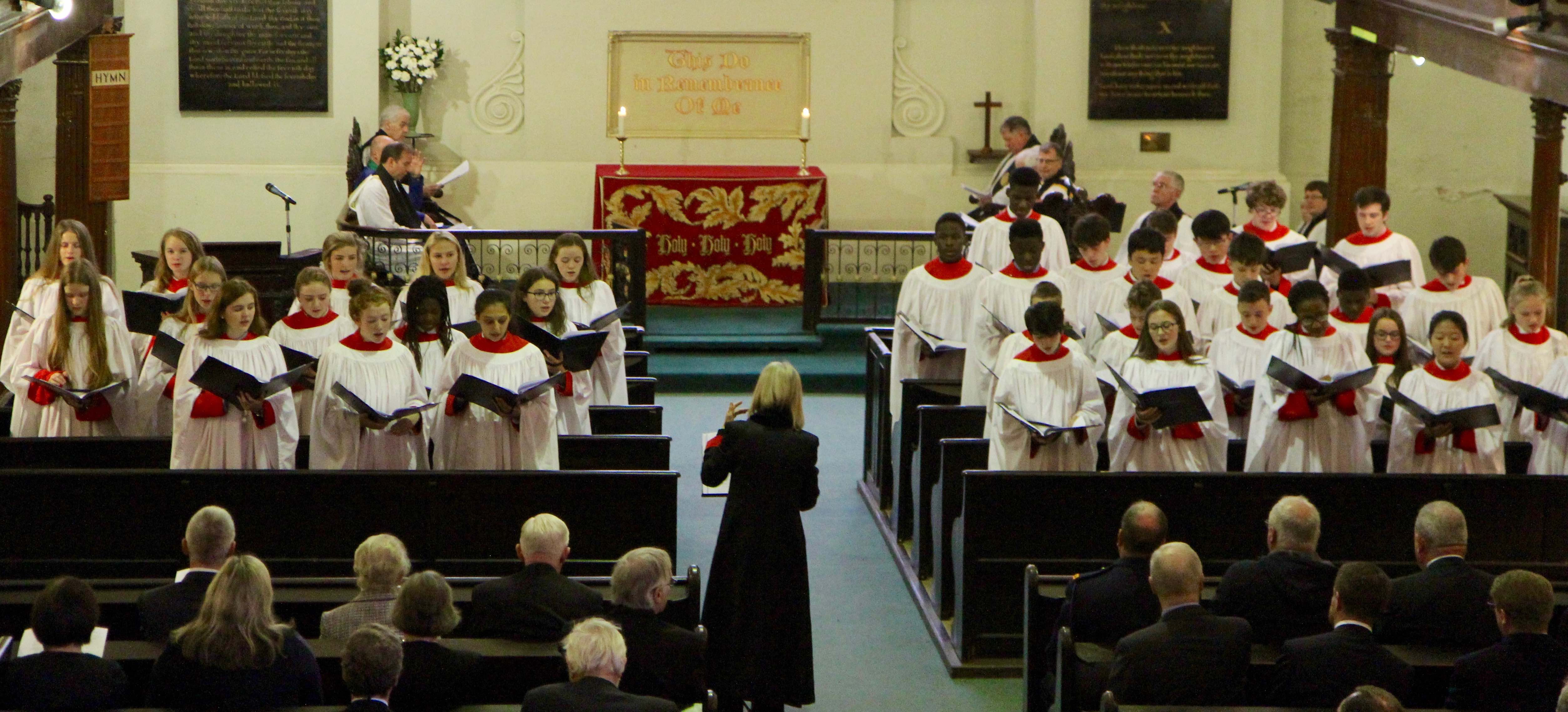 The Choir of the King's Hospital School singing at the New Law Term Service.