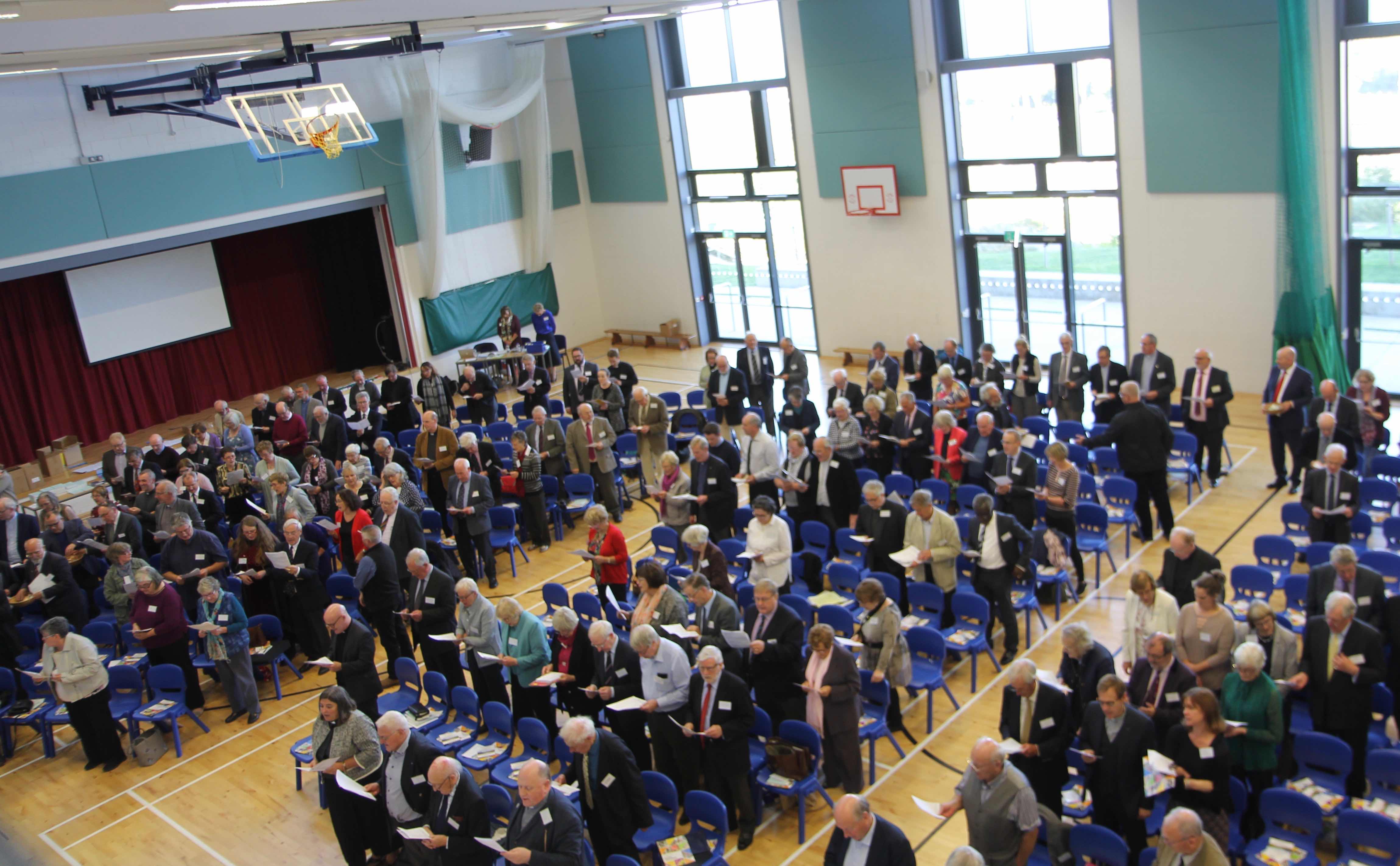 The congregation at the Synod Eucharist in Temple Carrig School.