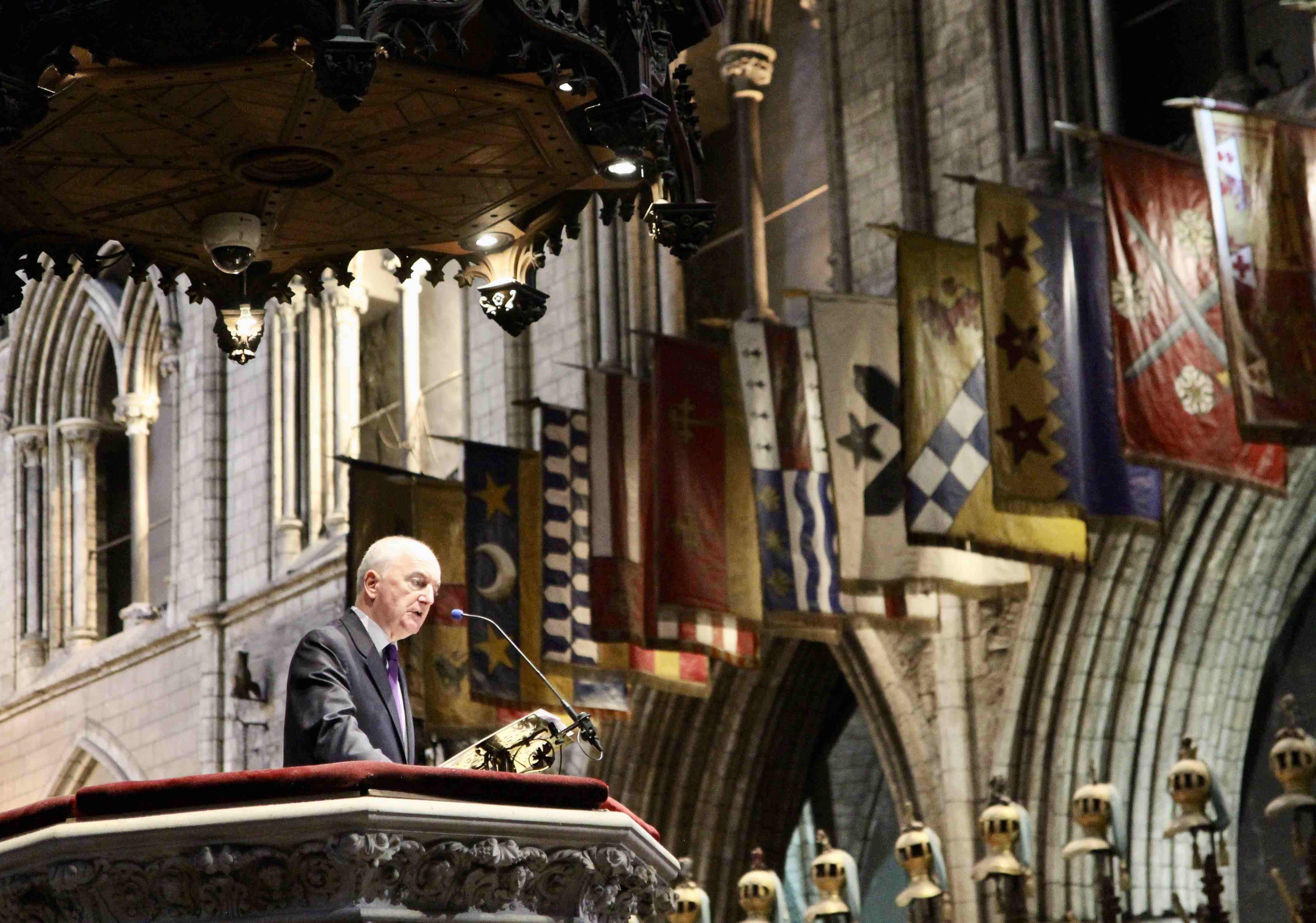 Tommie Gorman delivering the address in St Patrick's Cathedral.