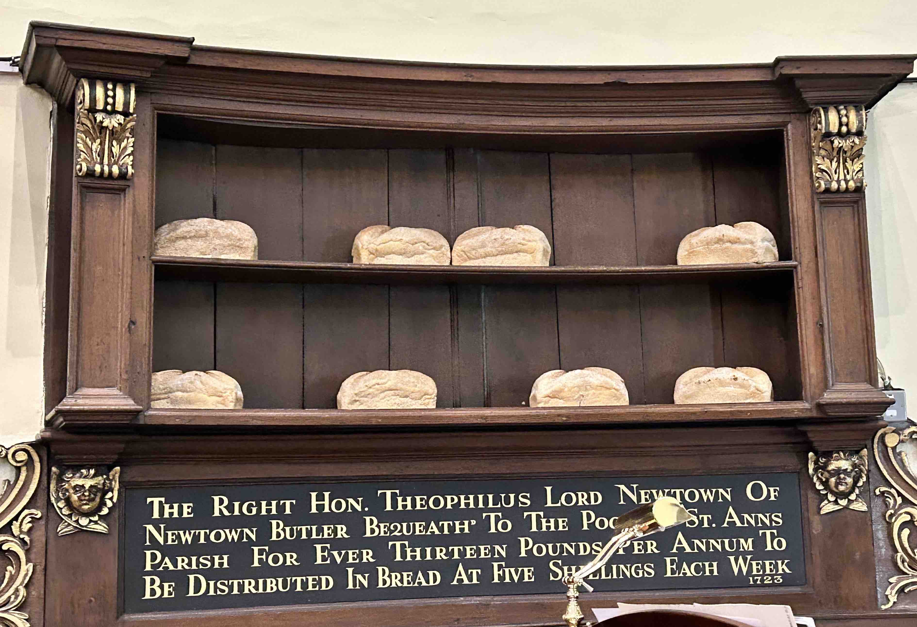 The bread shelf at St Ann's.