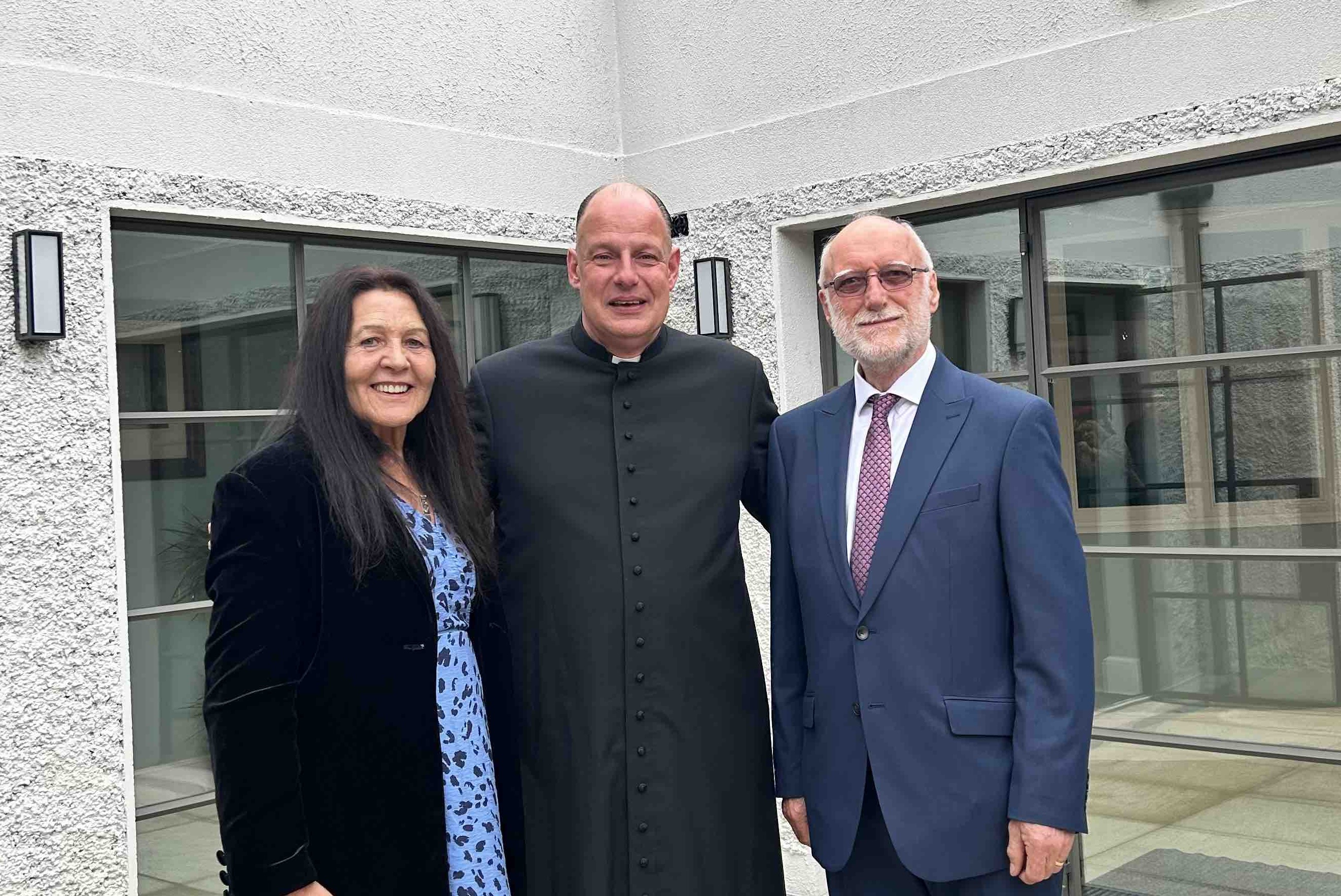 Olwyn Keating and Roger Kirker with Canon Roy Byrne.