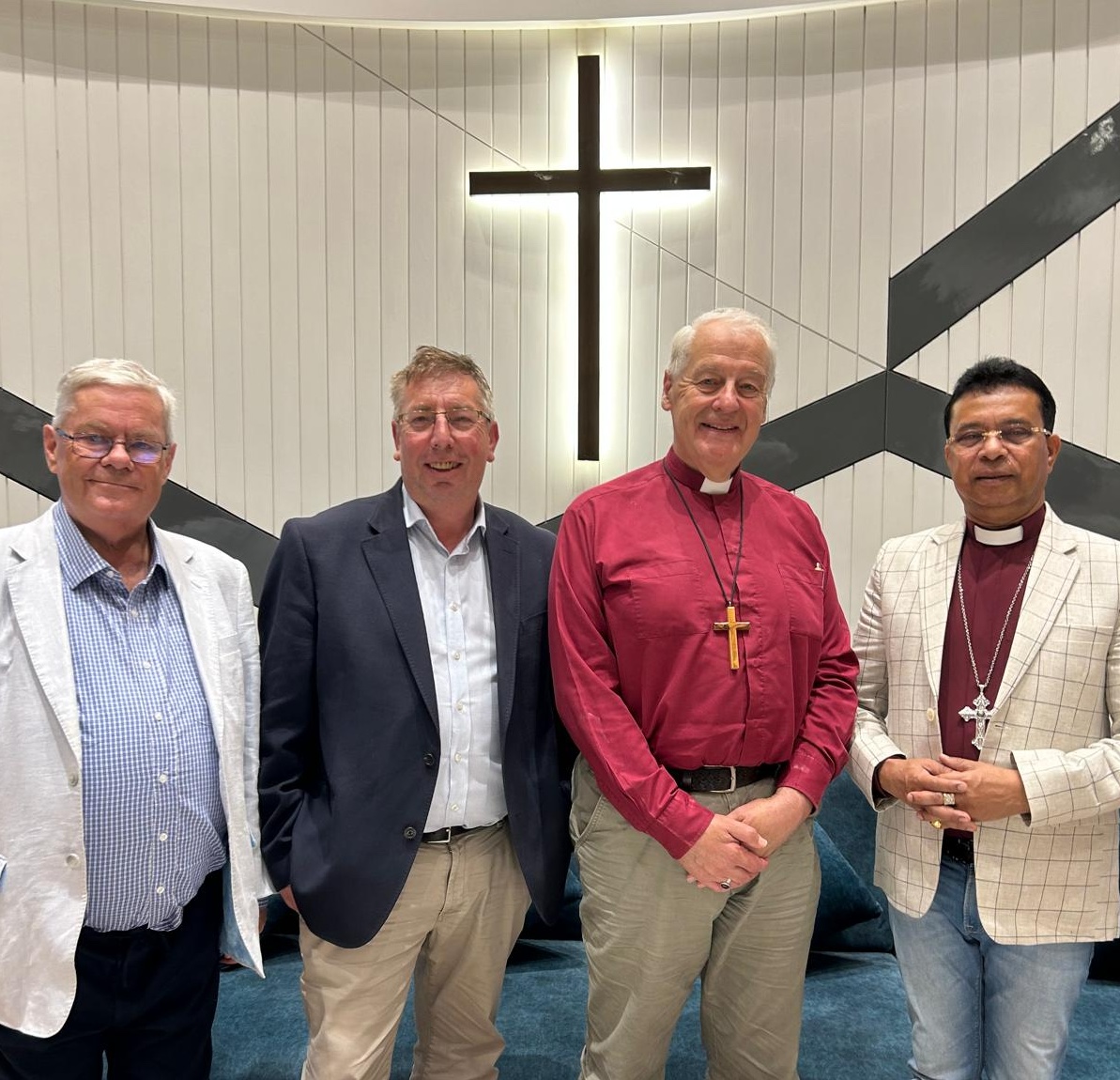 Dr Kerry Houston, the Revd Steven Brunn, Archbishop Michael Jackson and Bishop Paritosh Canning.