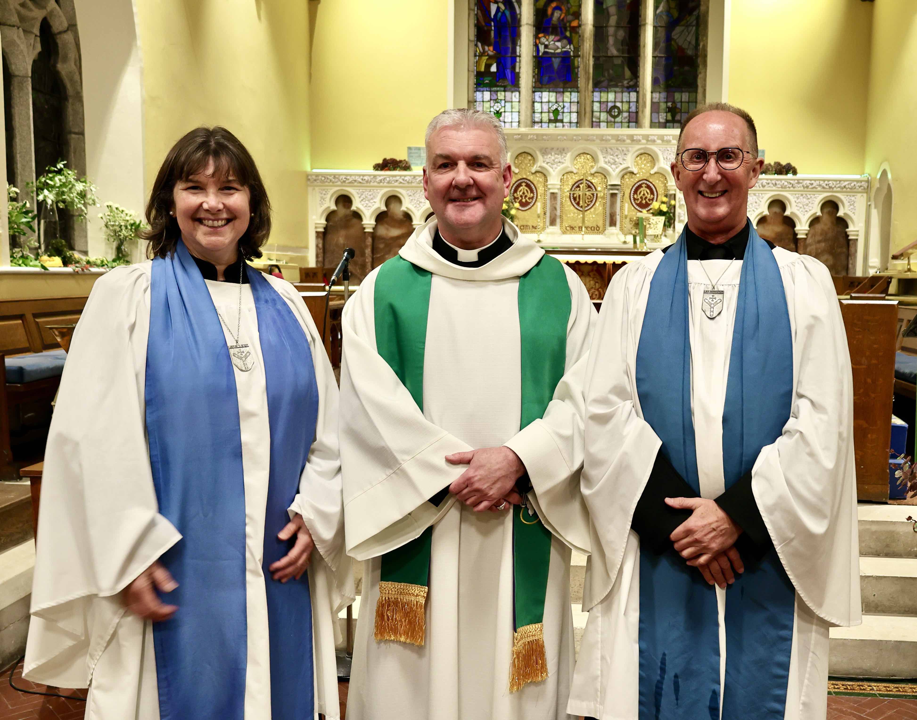 The Revd Mike Buchanan with Mandy Swanwick and Alan Rhodes.