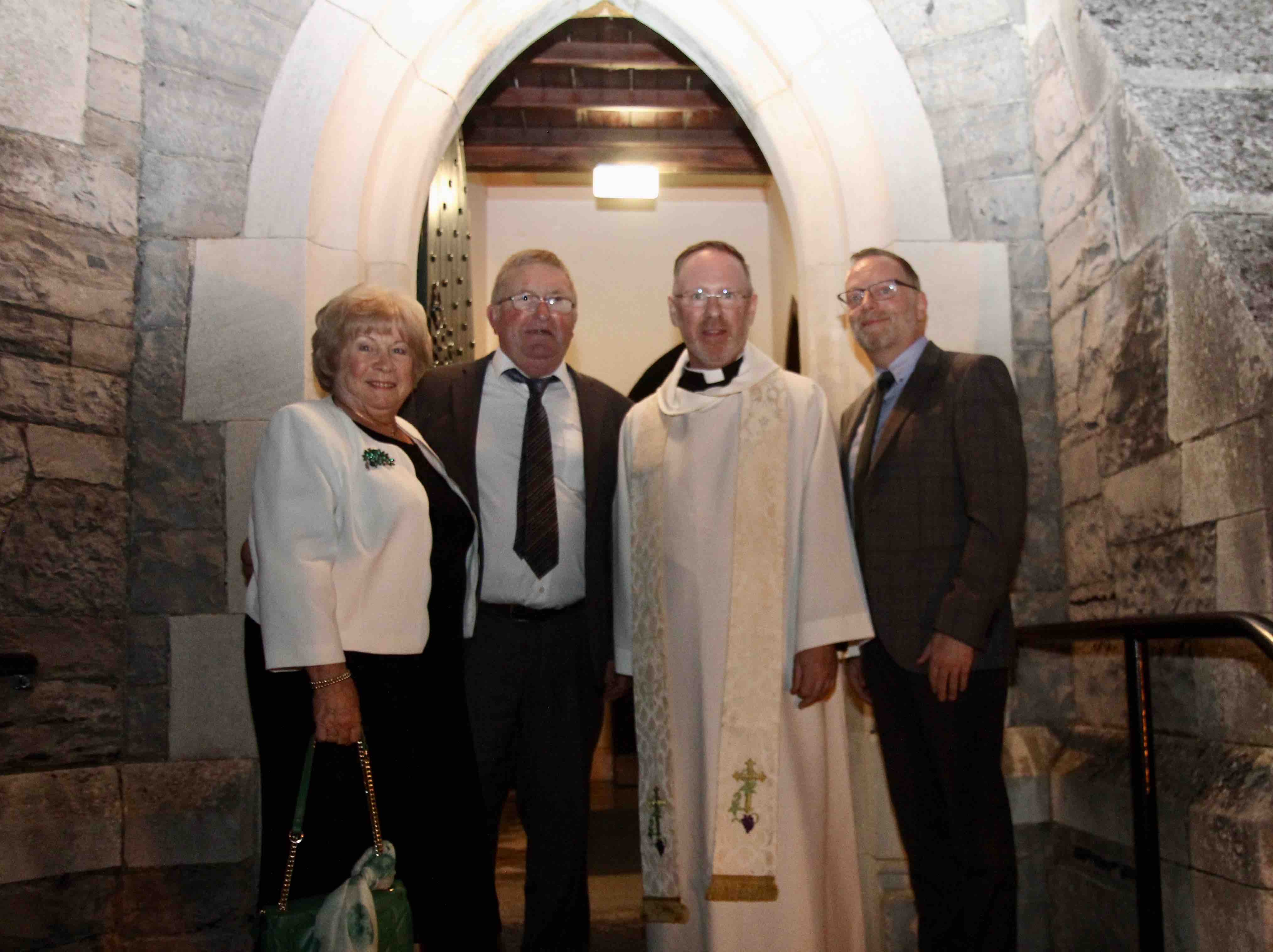 The Revd David White and his family following his institution as Rector of Zion.