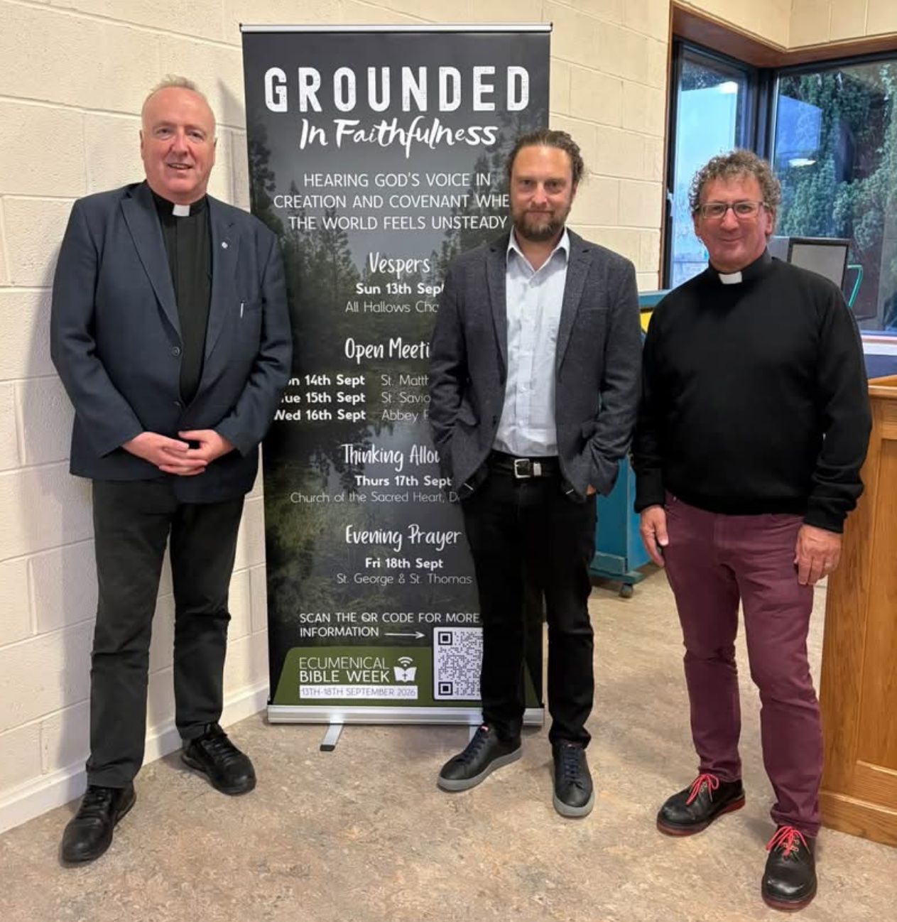 EBW in Arklow - The Revd Kevin Conroy, Dr Brad Anderson and the Revd Alistair Doyle.