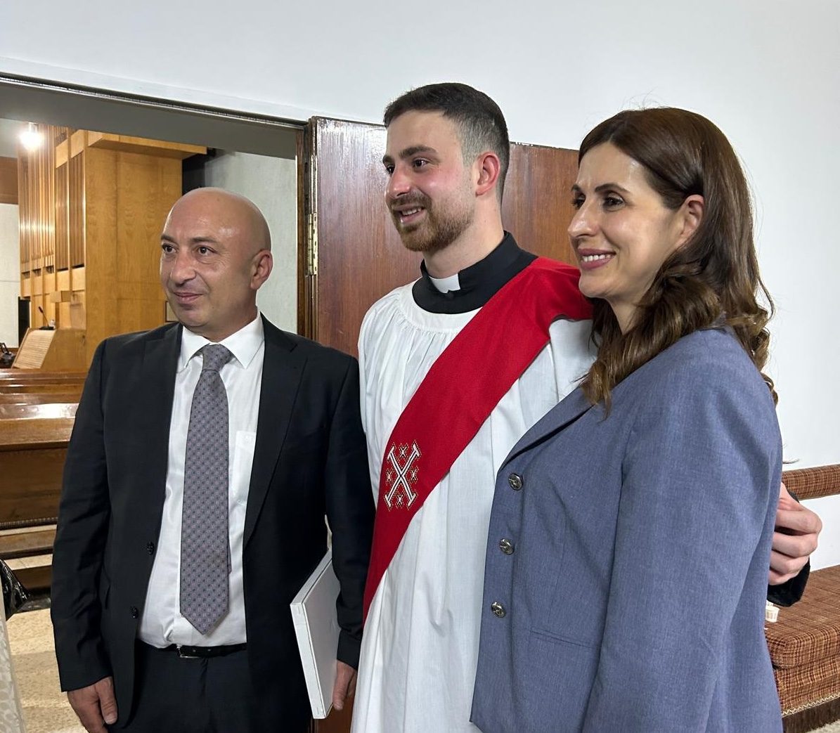 The Revd Saba Walid Kerry and his family.