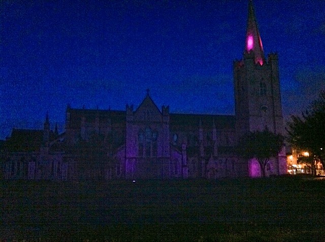 St Patrick's Cathedral in Purple