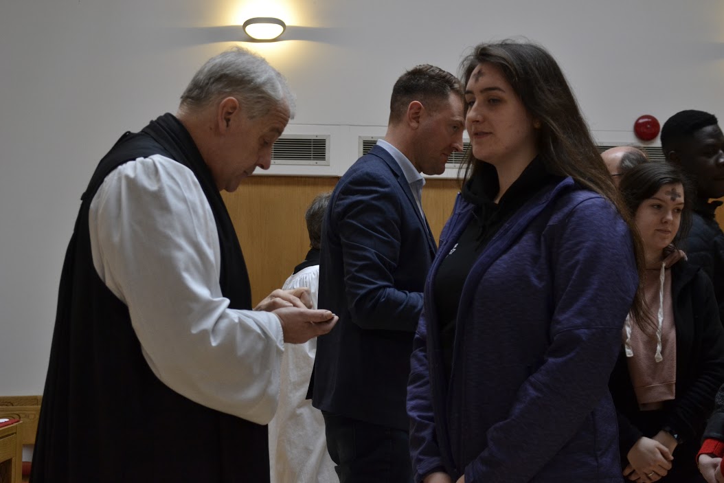 The distribution of ashes during the Ash Wednesday Service in DCU's Interfaith Centre