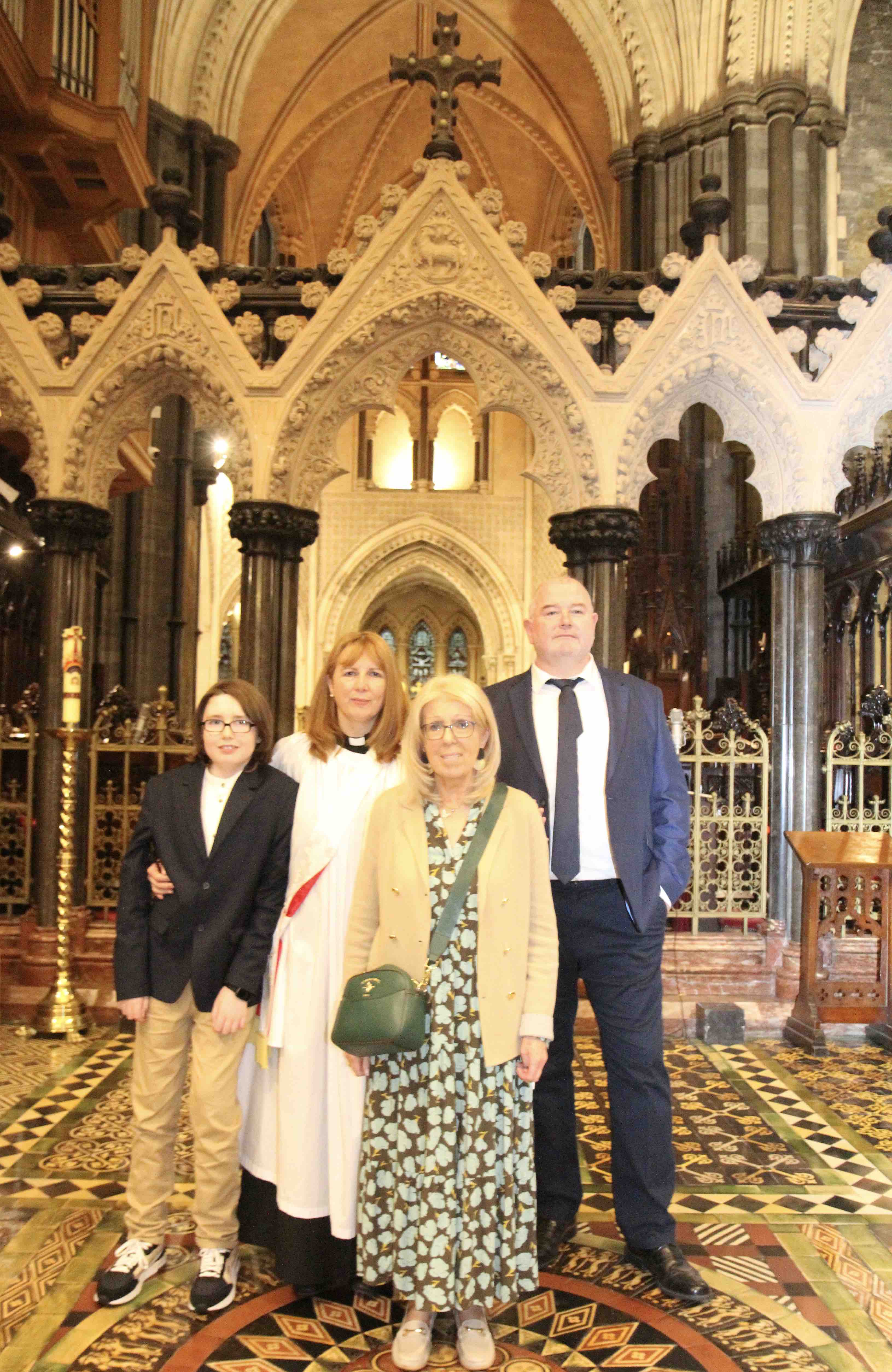 The Revd Caroline Brennan with her family.